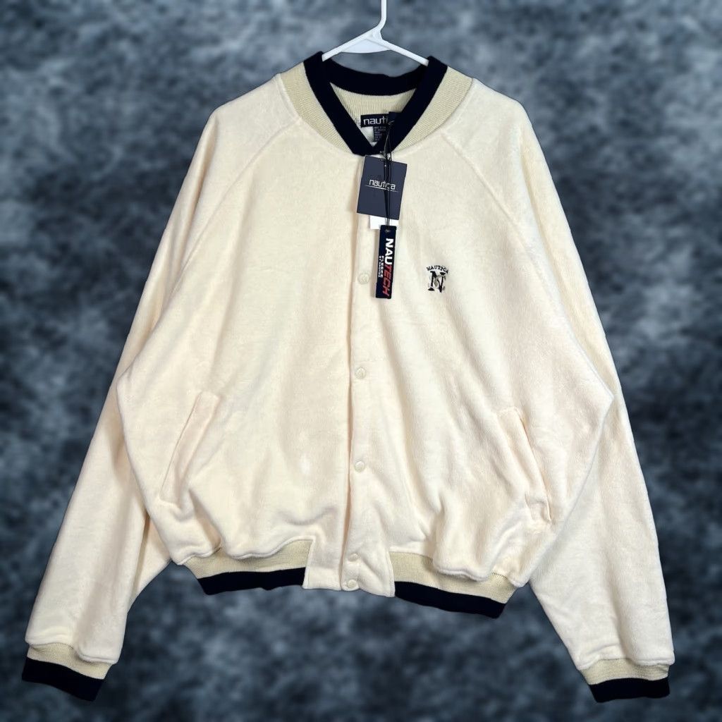Nautica VINTAGE Nautica Nautech Fleece Bomber Jacket Adult 2XL XXL Ivory USA Made Size US XXL / EU 58 / 5 - 1 Thumbnail