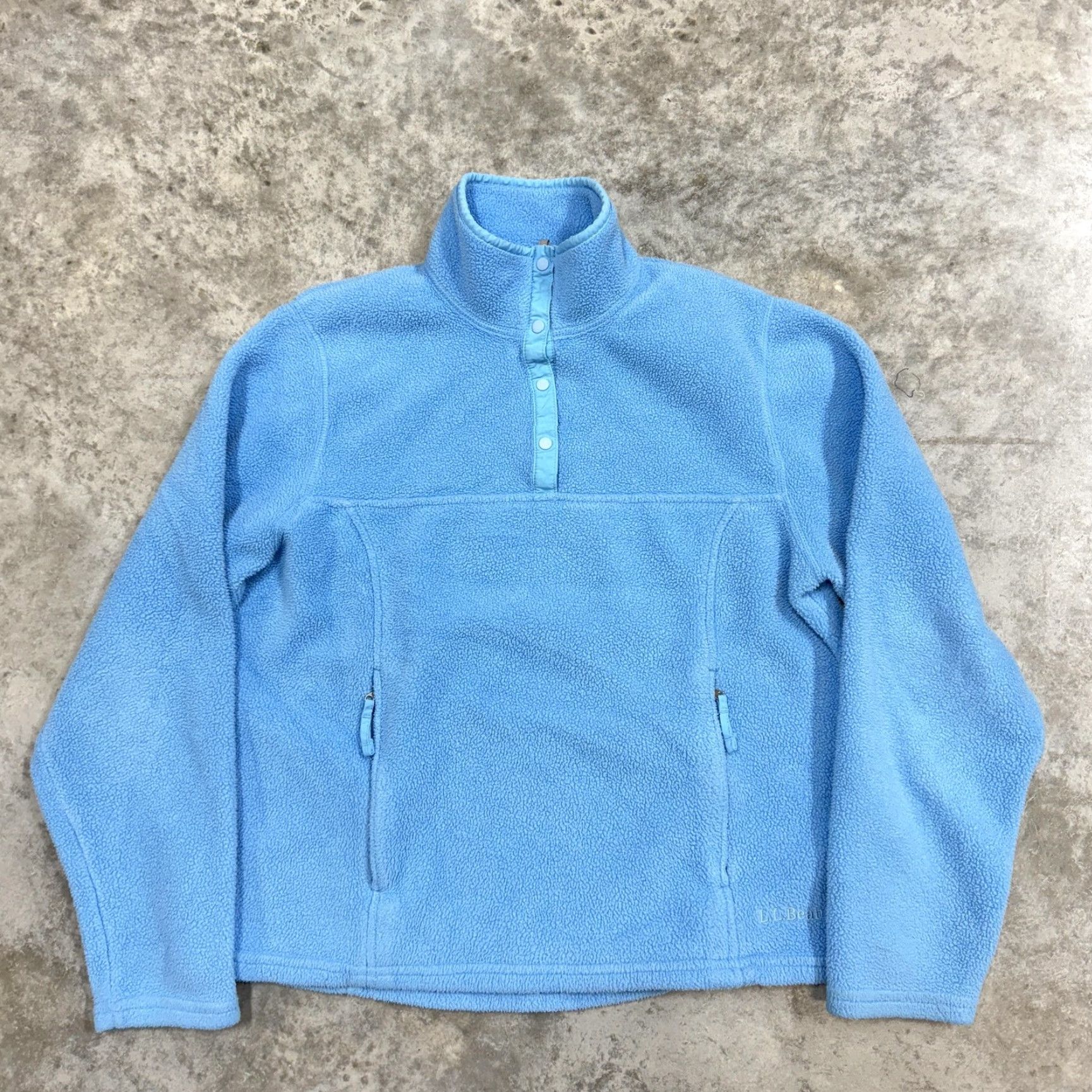 Vintage VINTAGE LL Bean Fleece Pullover Womens Medium Blue Snap Front Quarter Zip Jacket Warm Size M / US 6-8 / IT 42-44 - 2 Thumbnail