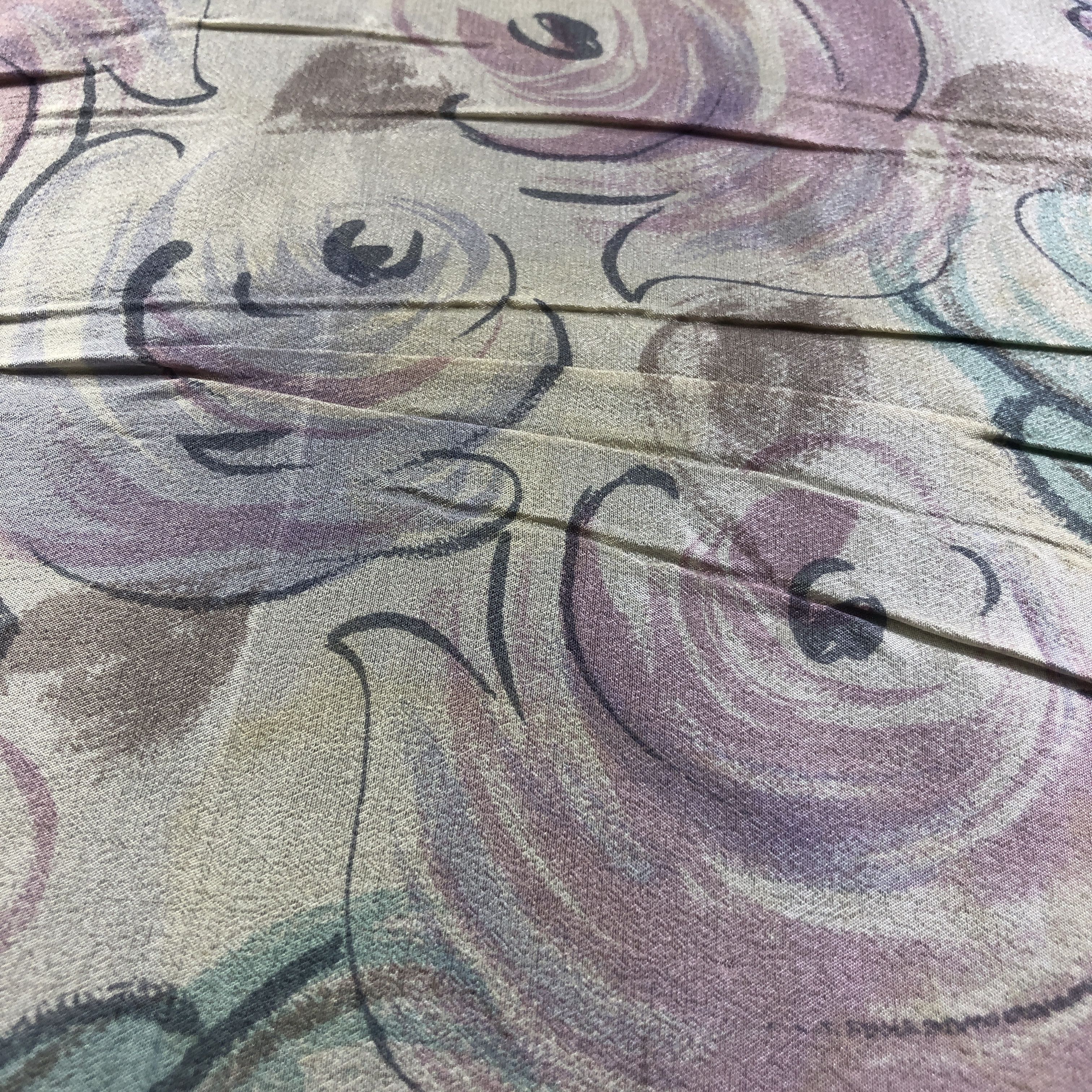 TED LAPIDUS Ted Lapidus Floral Hand Rolled Silk Scarf M1046 Size ONE SIZE - 11 Thumbnail