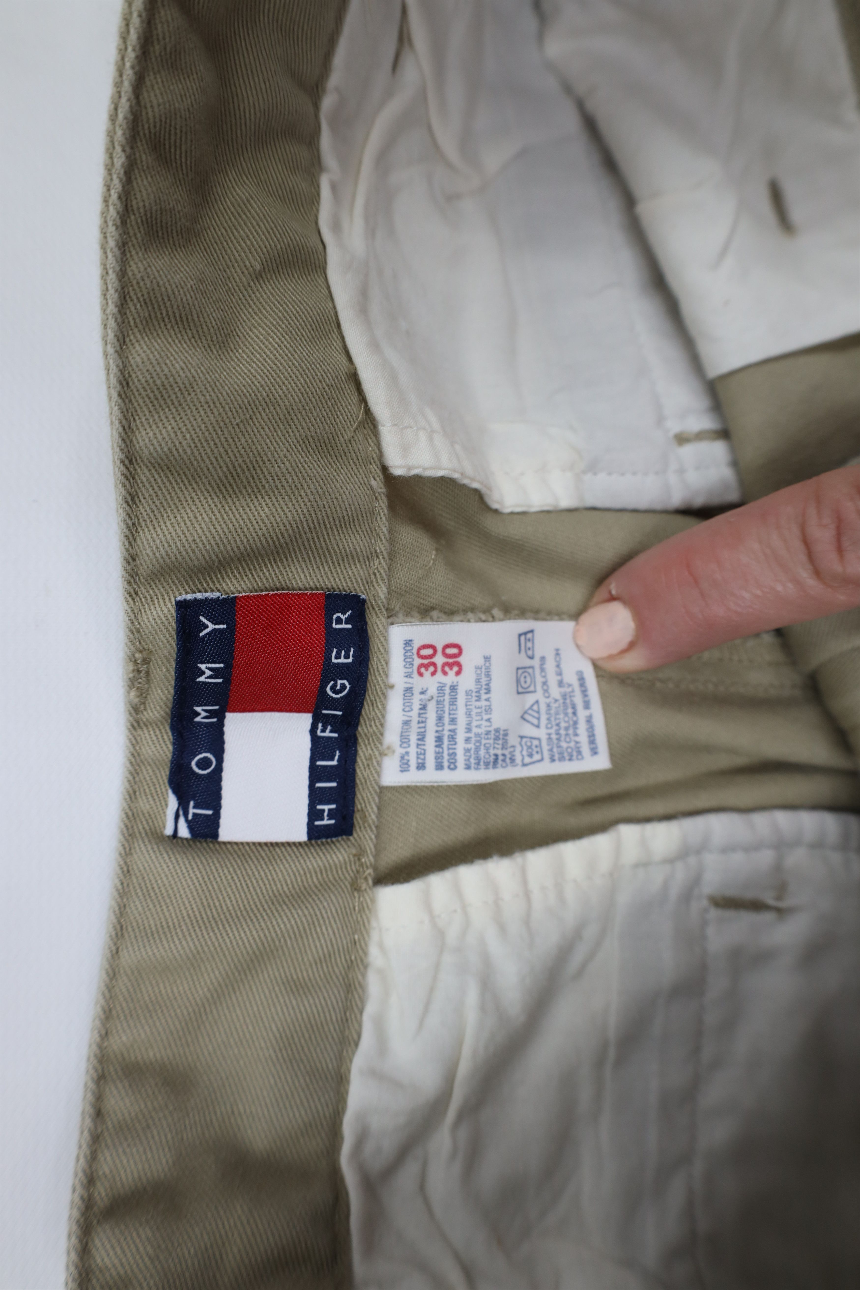 Tommy Hilfiger × Vintage Vintage 90s Tommy Hilfiger Wide Leg Chino Pants Khaki Cotton Size US 30 / EU 46 - 6 Thumbnail