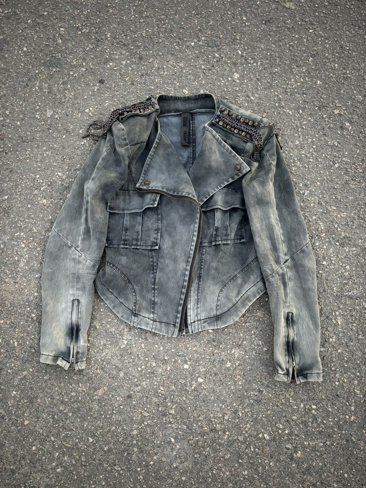Japanese Brand × Vintage Vintage Japanese Brand Comme Premium Acid Wash Gothic Jacket Size S / US 4 / IT 40 - 2 Thumbnail