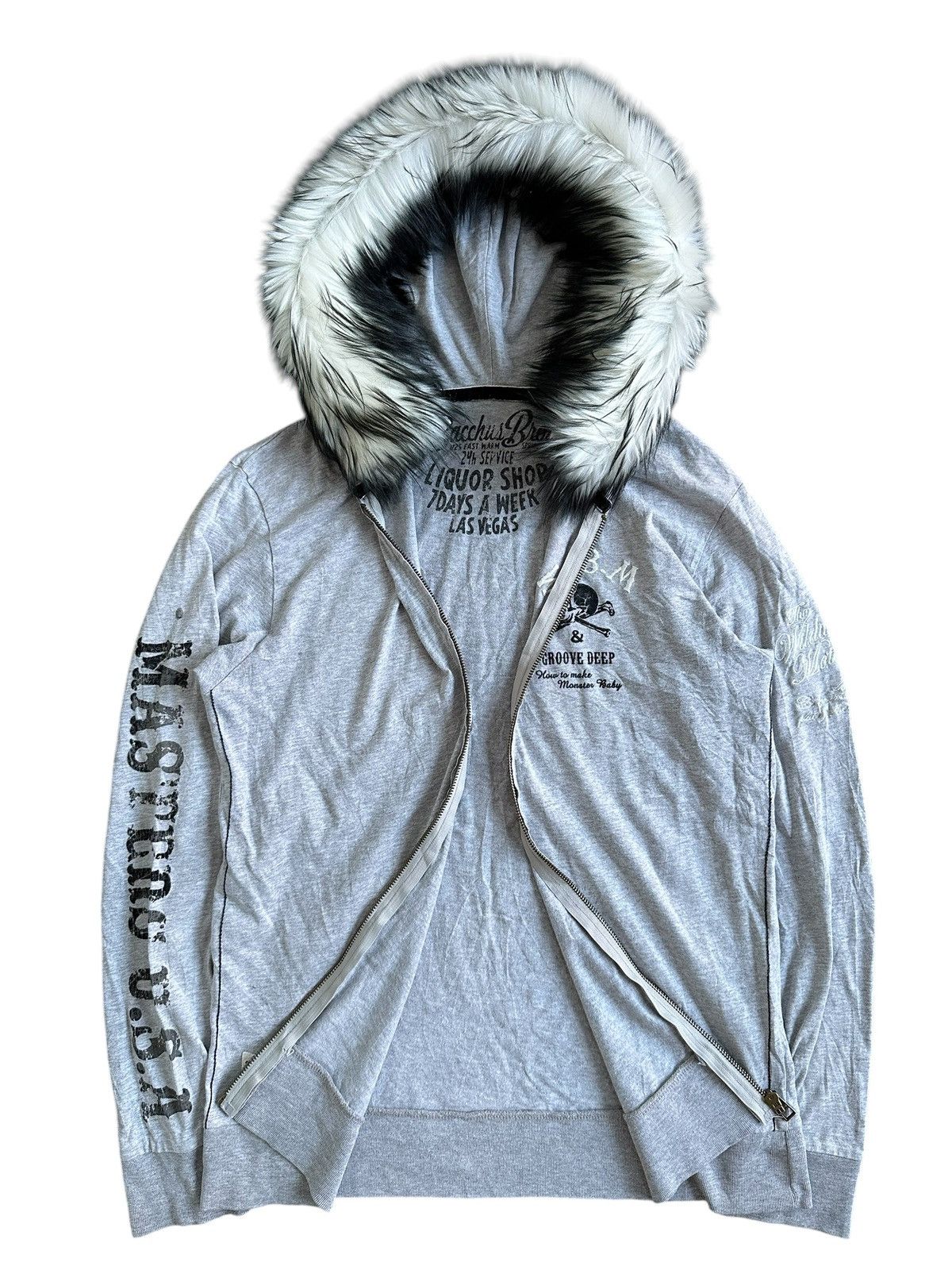 20471120 × Hysteric Glamour × Japanese Brand DISTRESSED Zip Fur HOODIE LIVES OF QUIET DESPERATION PUNK Size US M / EU 48-50 / 2 - 7 Thumbnail