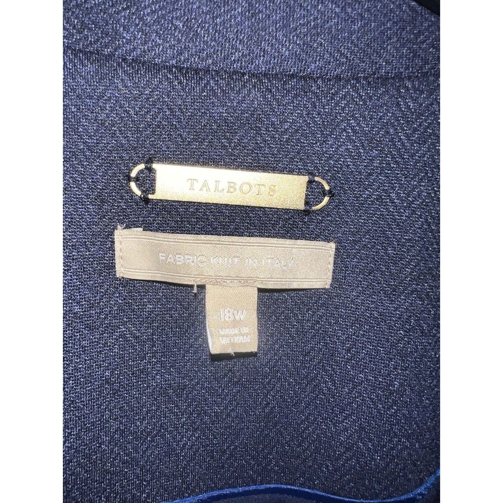 Other Talbots Womens Navy Blue Blazer Jacket 18 Shawl Lapel Single Size XXL / US 16-18 / IT 52-54 - 3 Thumbnail