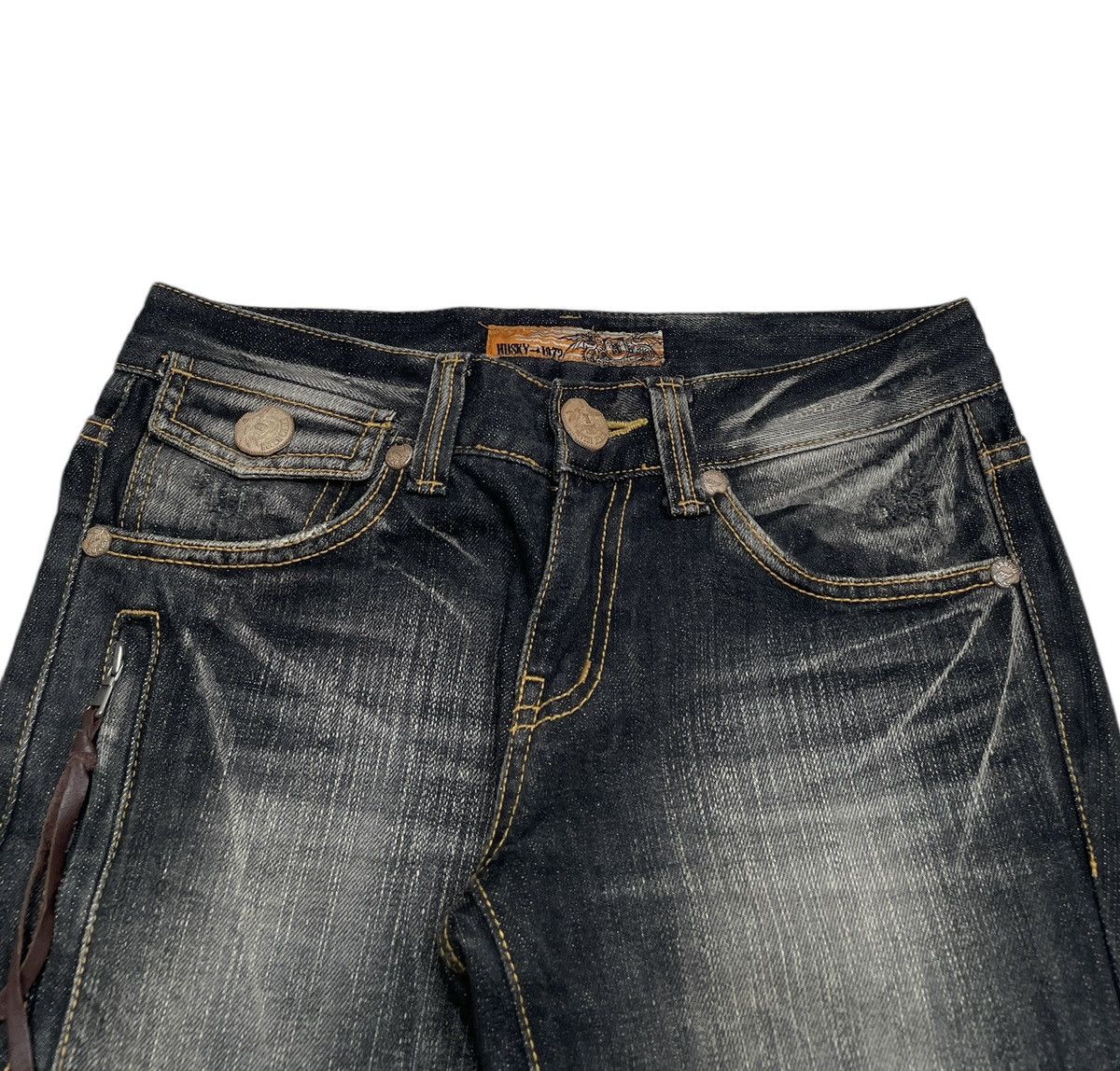 If Six Was Nine Rare Design Vintage Japanese Brand Husky Flared Jeans 2000s Size US 28 / EU 44 - 3 Thumbnail