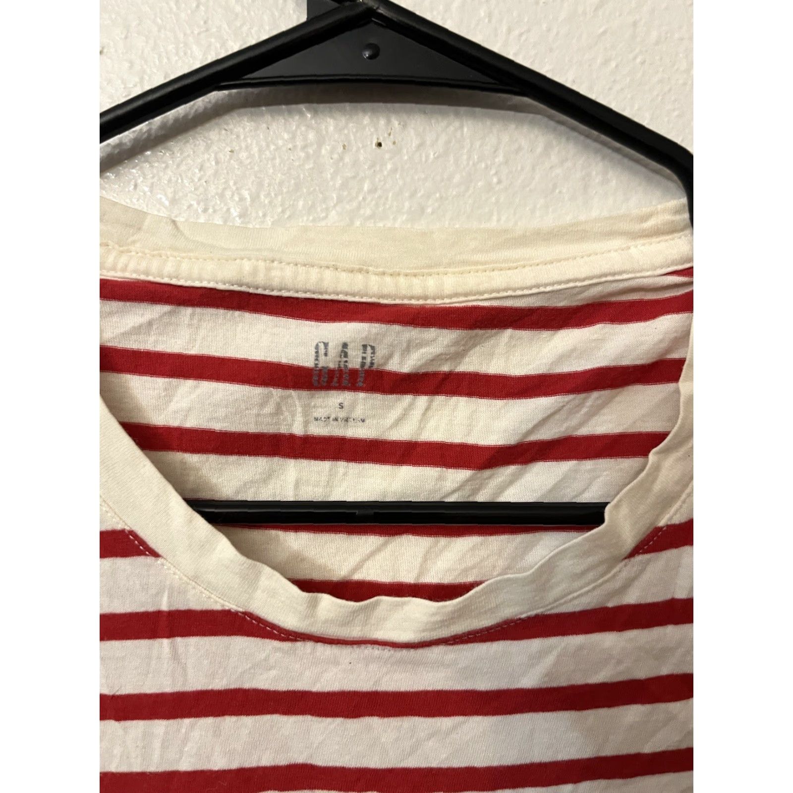 Gap VINTAGE Gap Cotton Crew Neck T-Shirt Red Small Women Short Sleeve Striped Size S / US 4 / IT 40 - 2 Thumbnail