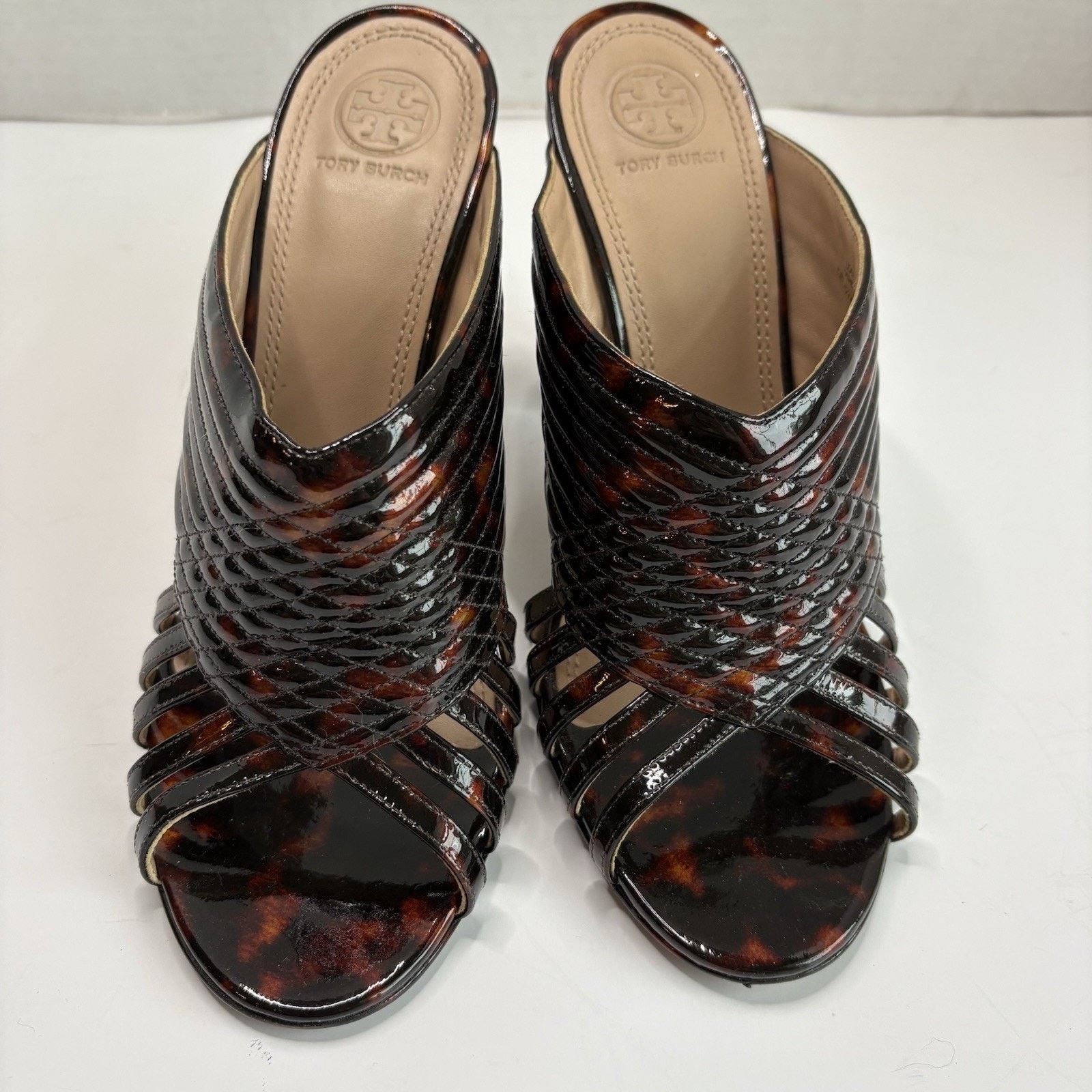 Tory Burch Tortoise Shell Brida Mule Heels