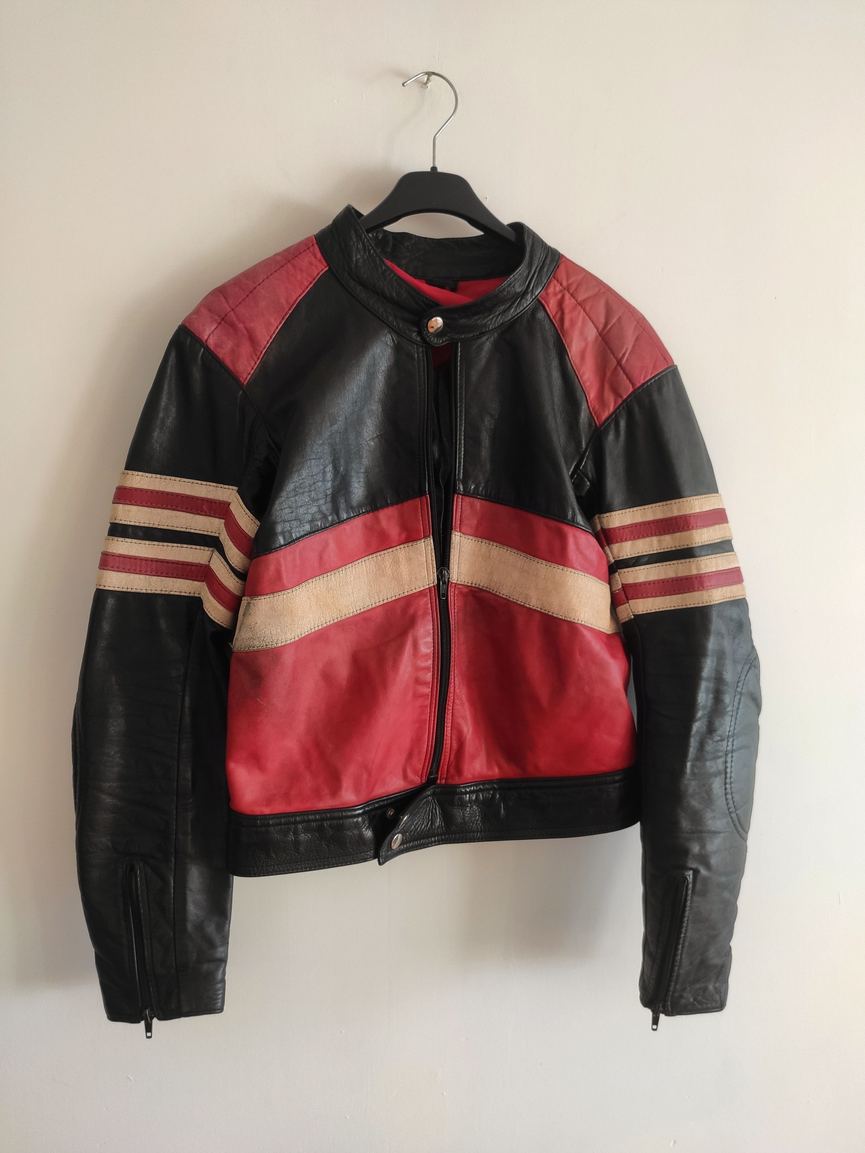 Vintage Black Red vintage Motorcycle biker leather jacket cropped S Size US S / EU 44-46 / 1 - 8 Thumbnail