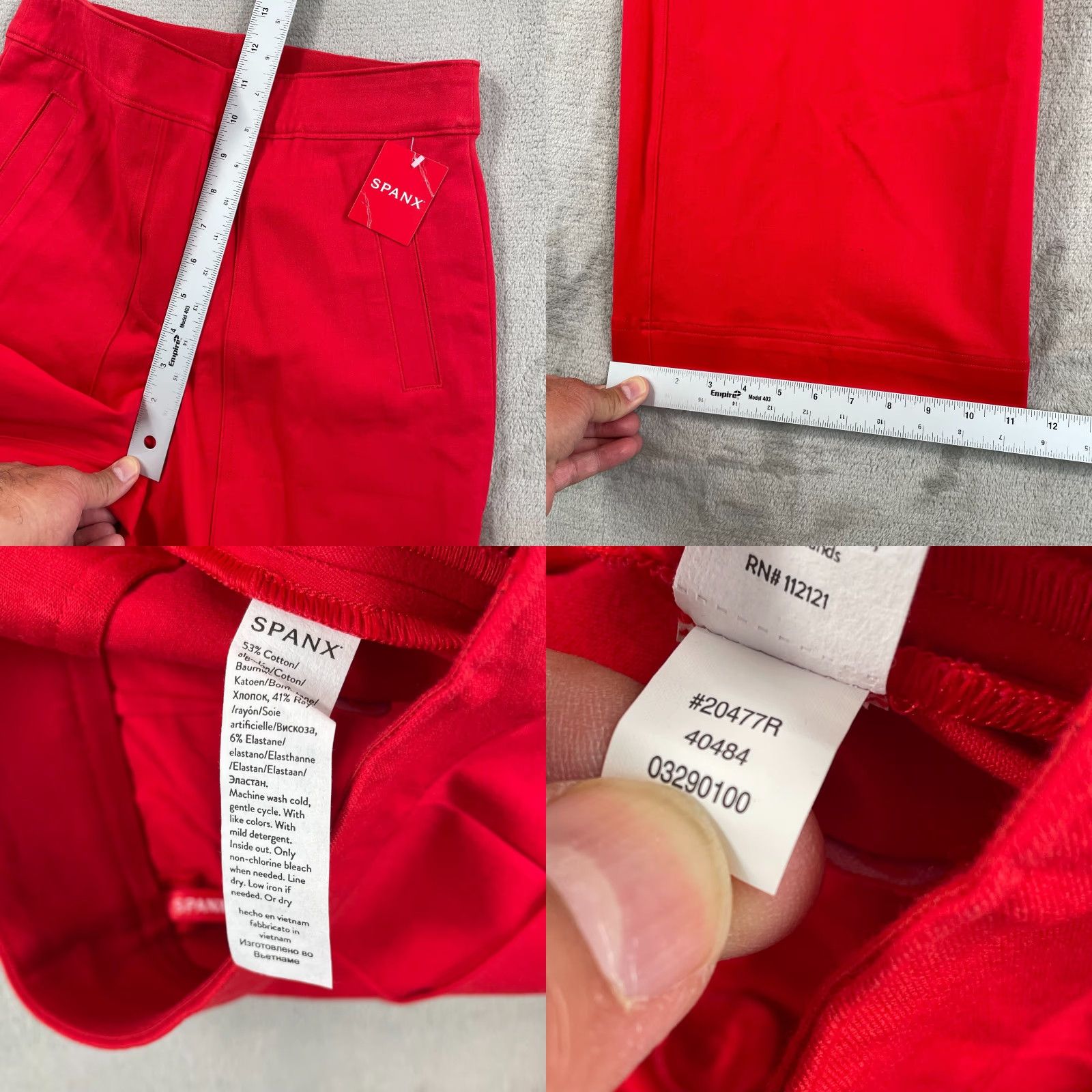Spanx SPANX On-the-Go Cropped Wide-Leg Pants True Red NWT Small Shaping Pull-On Size 28" / US 6 / IT 42 - 8 Thumbnail