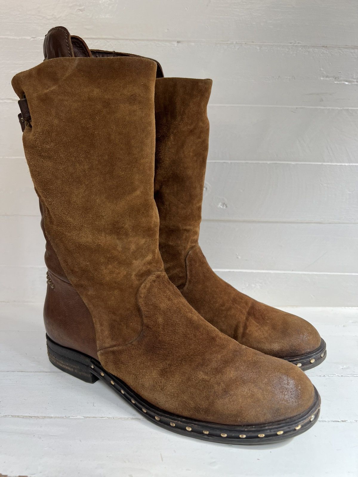 A.S.98 A.S.98 Leather Suede Boho Biker Boot Size US 9 / IT 39 - 1 Thumbnail