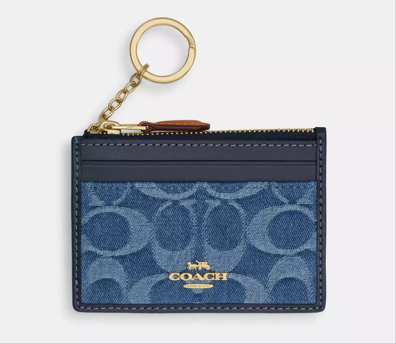 Coach Mini Skinny Id Case In Signature Denim CDF94 Size ONE SIZE - 4 Thumbnail