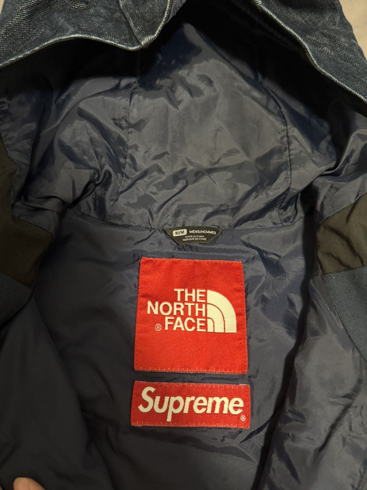 Supreme tnf north face denim shot jacket parka