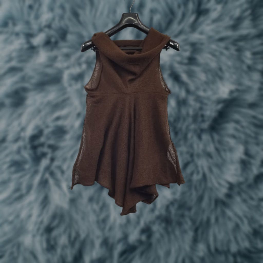 Vintage VINTAGE Origin Alpaca Handmade Sleeveless Brown Cowl Neck Top Peru Distressed S-M Pics Size S / US 4 / IT 40 - 1 Thumbnail
