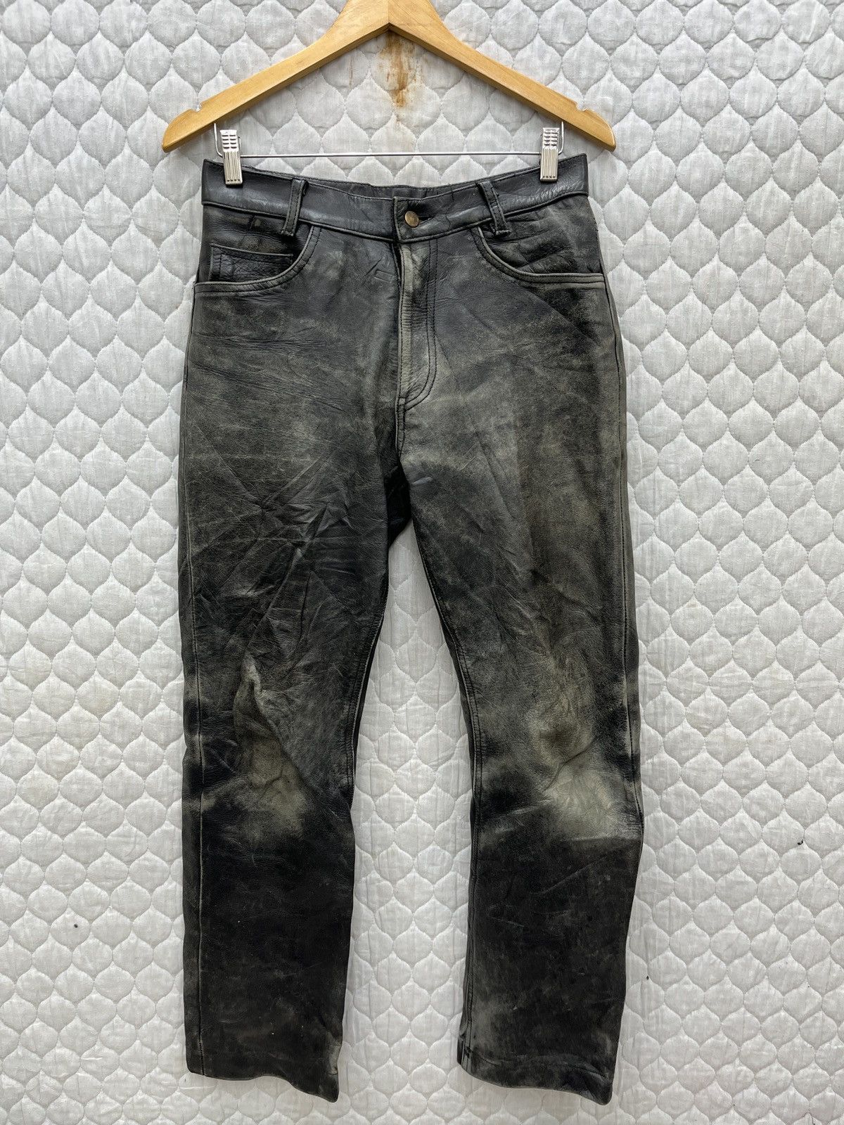 Genuine Leather × Vintage 🔥STEALS🔥 VTG BBH LEATHER PANTS Size US 29 - 1 Thumbnail