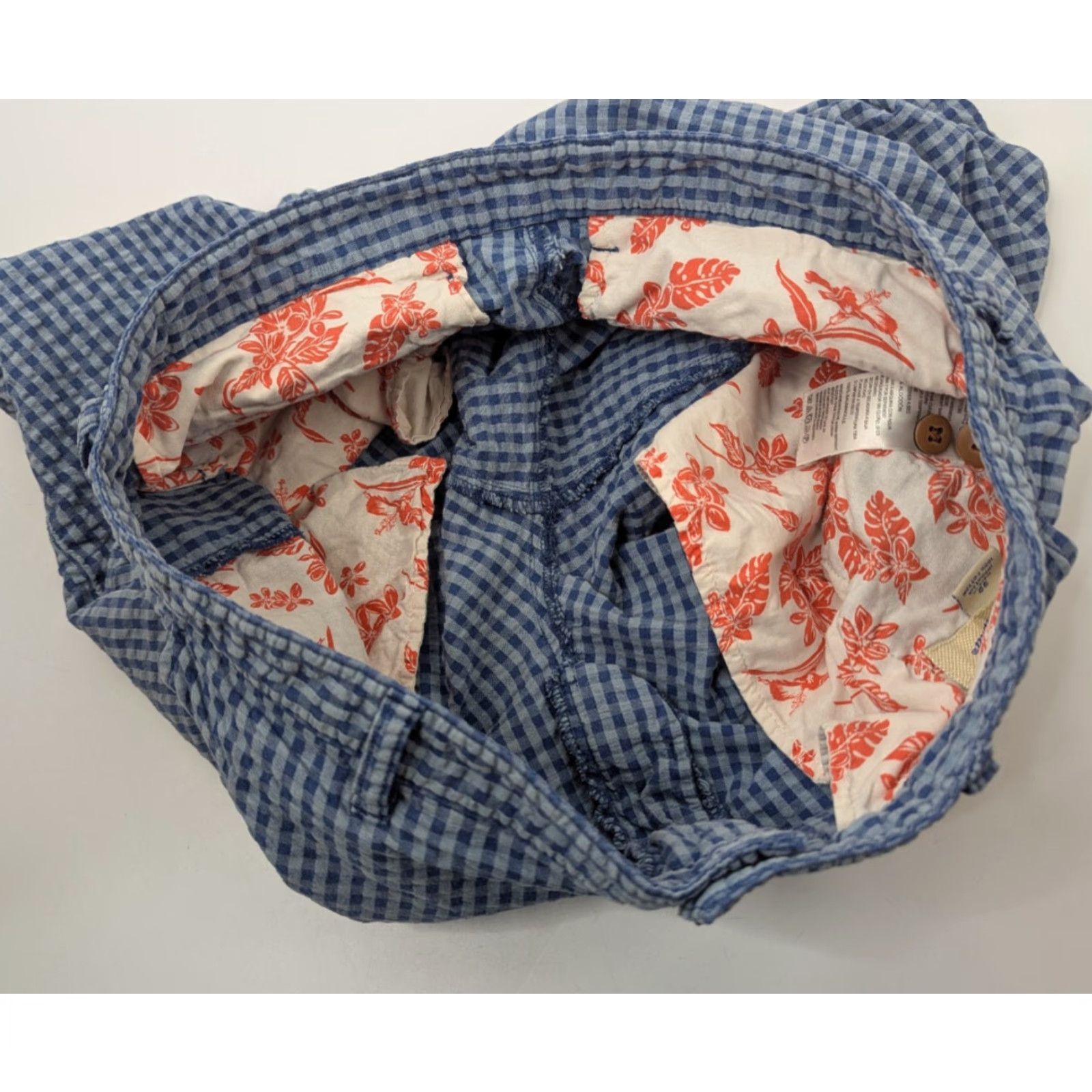 Tommy Bahama Tommy Bahama Seersucker Shorts Men's 32 Blue Gingham Plaid Summer Casual Cotton Beach, Tropical Mens Regular Shorts Size US 32 / EU 48 - 6 Thumbnail