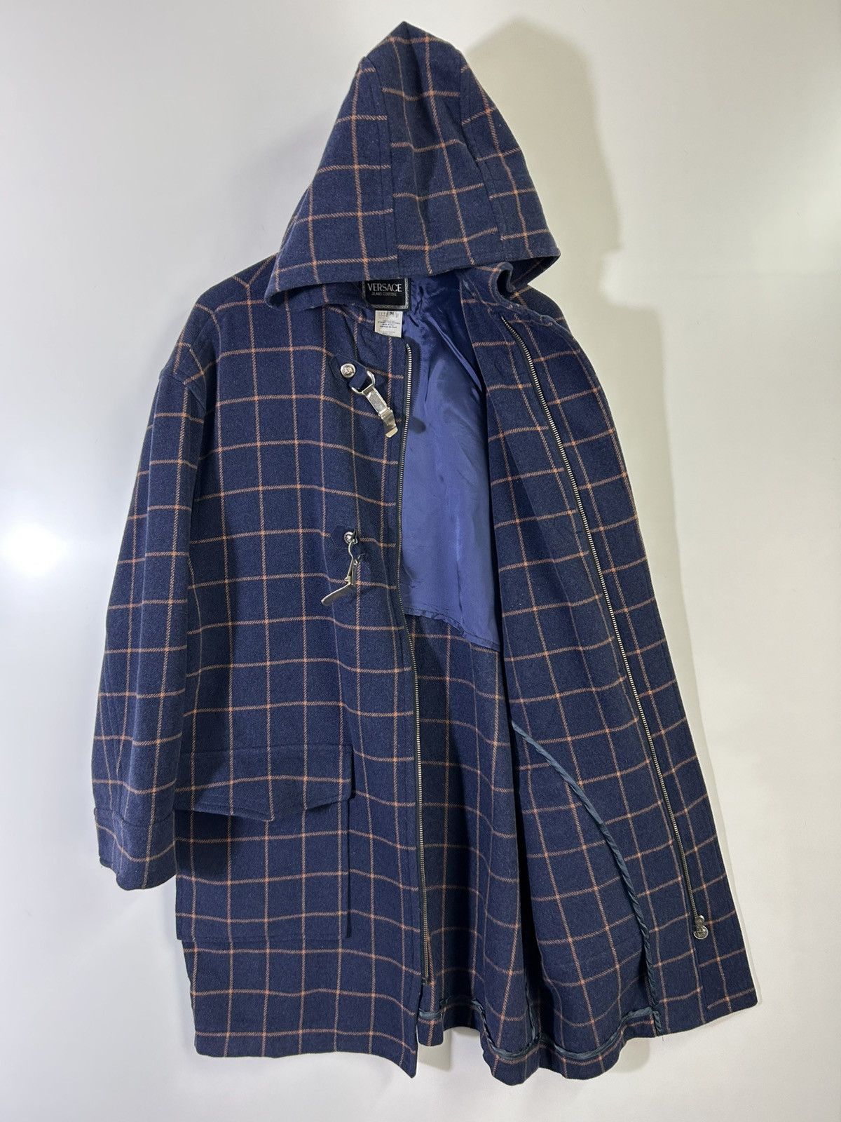 Versace ⚡️Vintage Luxury Versace Wool Flannel Hoodie Zipper Jacket Size US M / EU 48-50 / 2 - 10 Thumbnail