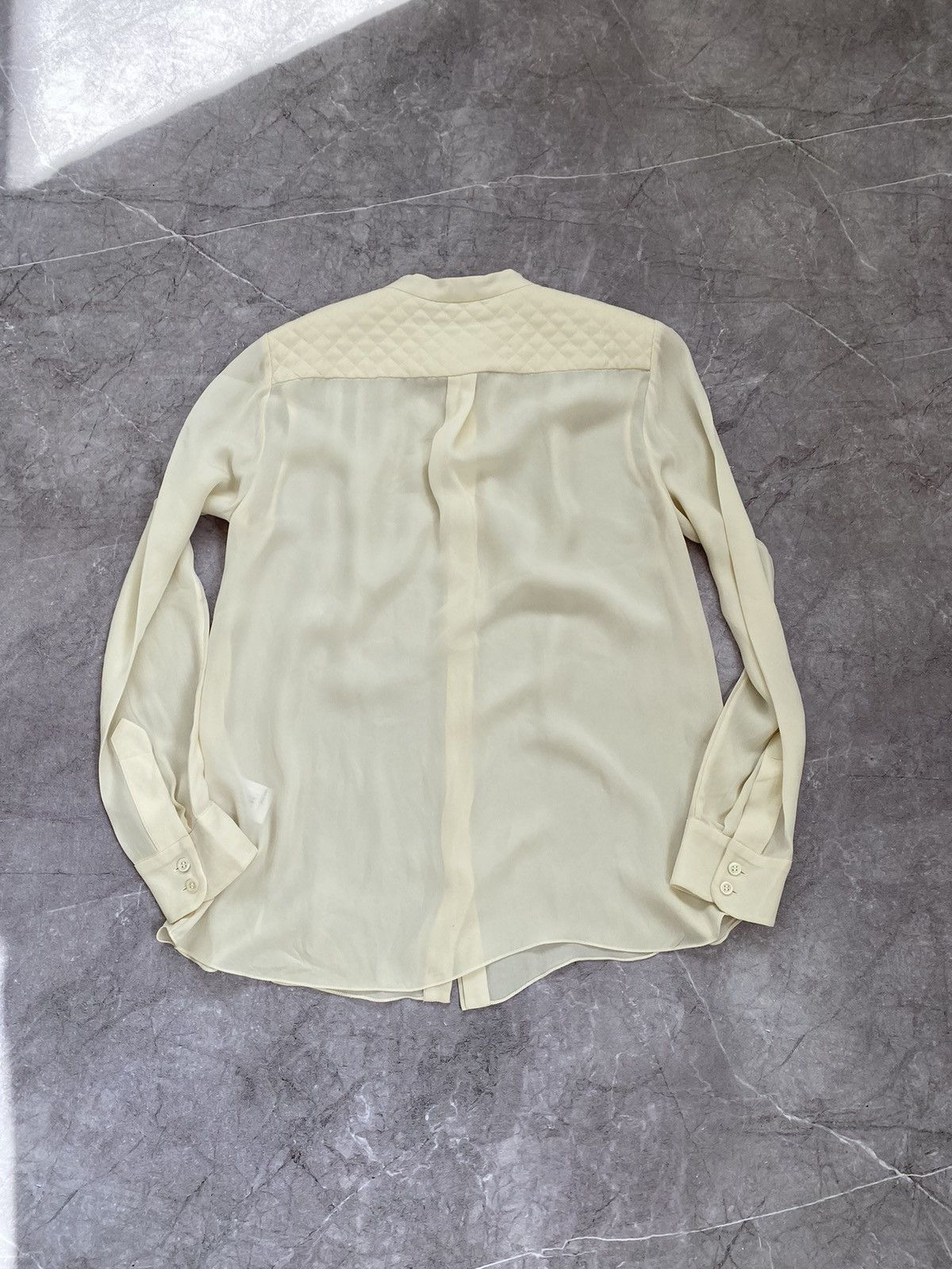 Chloe Chloe Sheer 100% Silk Blouse Long Sleeve Milk Made in France Size XS / US 0-2 / IT 36-38 - 14 Thumbnail