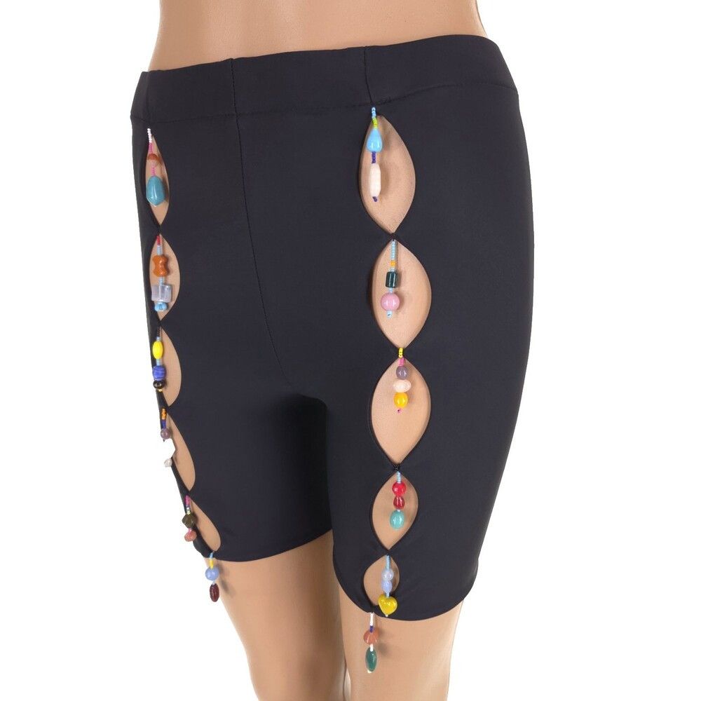 Marshall Columbia Marshall Columbia Bead Cut Out Bike Shorts S Womens Black Size 27" / US 4 / IT 40 - 5 Thumbnail