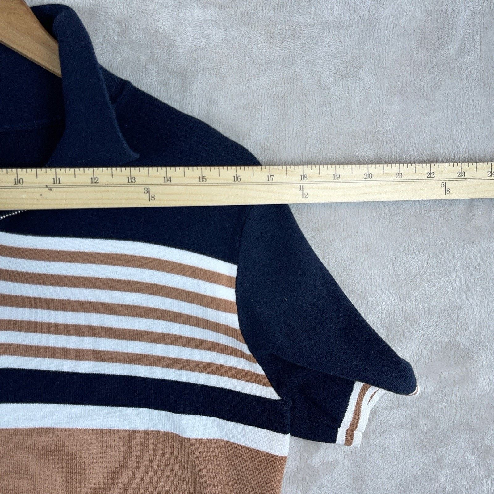 Reiss Reiss Captain Half Zip Stripe Knit Modal Polo Retro Mod Slim Size US S / EU 44-46 / 1 - 8 Thumbnail
