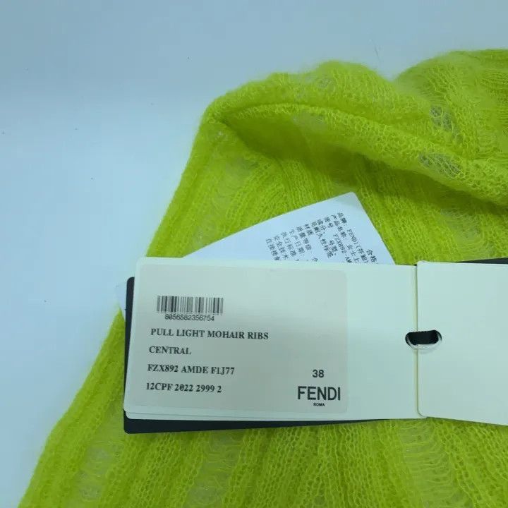 Fendi Fendi Green Long Sleeve Sweater with Ruffle Hem -2507 Size S / US 4 / IT 40 - 6 Thumbnail