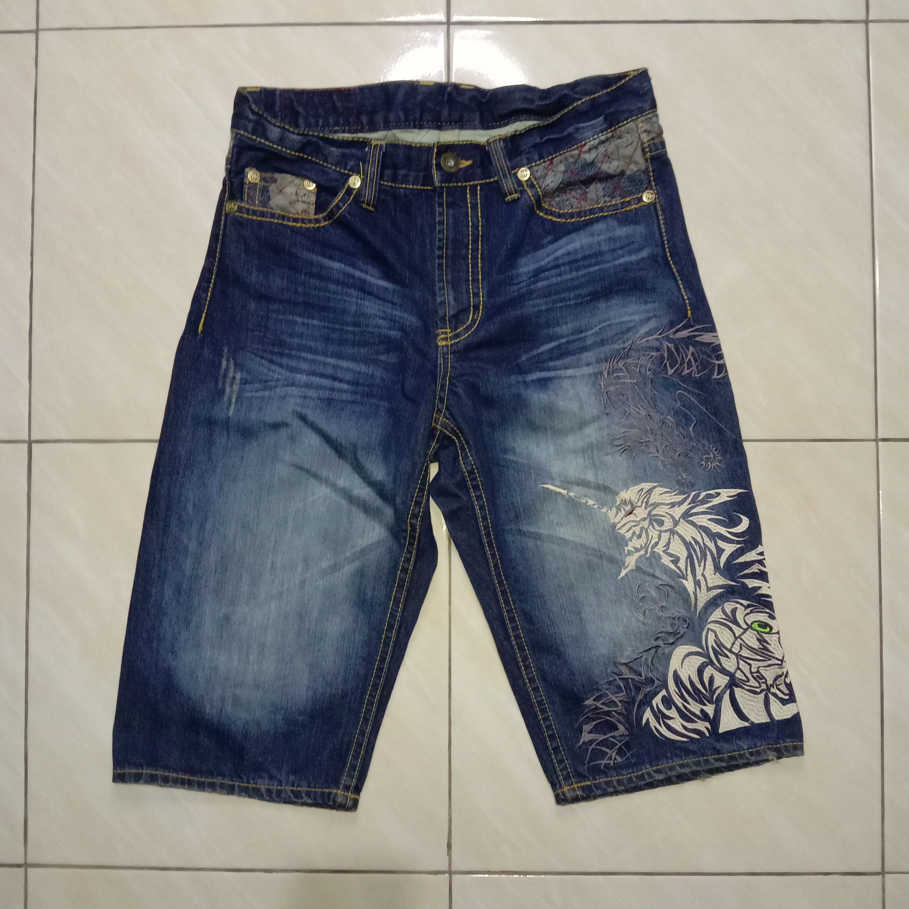 Anime × Cartoon Network × Japanese Brand Jeans Nishiki x Neon Genesis Evangelion Anime Manga Rare 00s Size US 32 / EU 48 - 4 Thumbnail