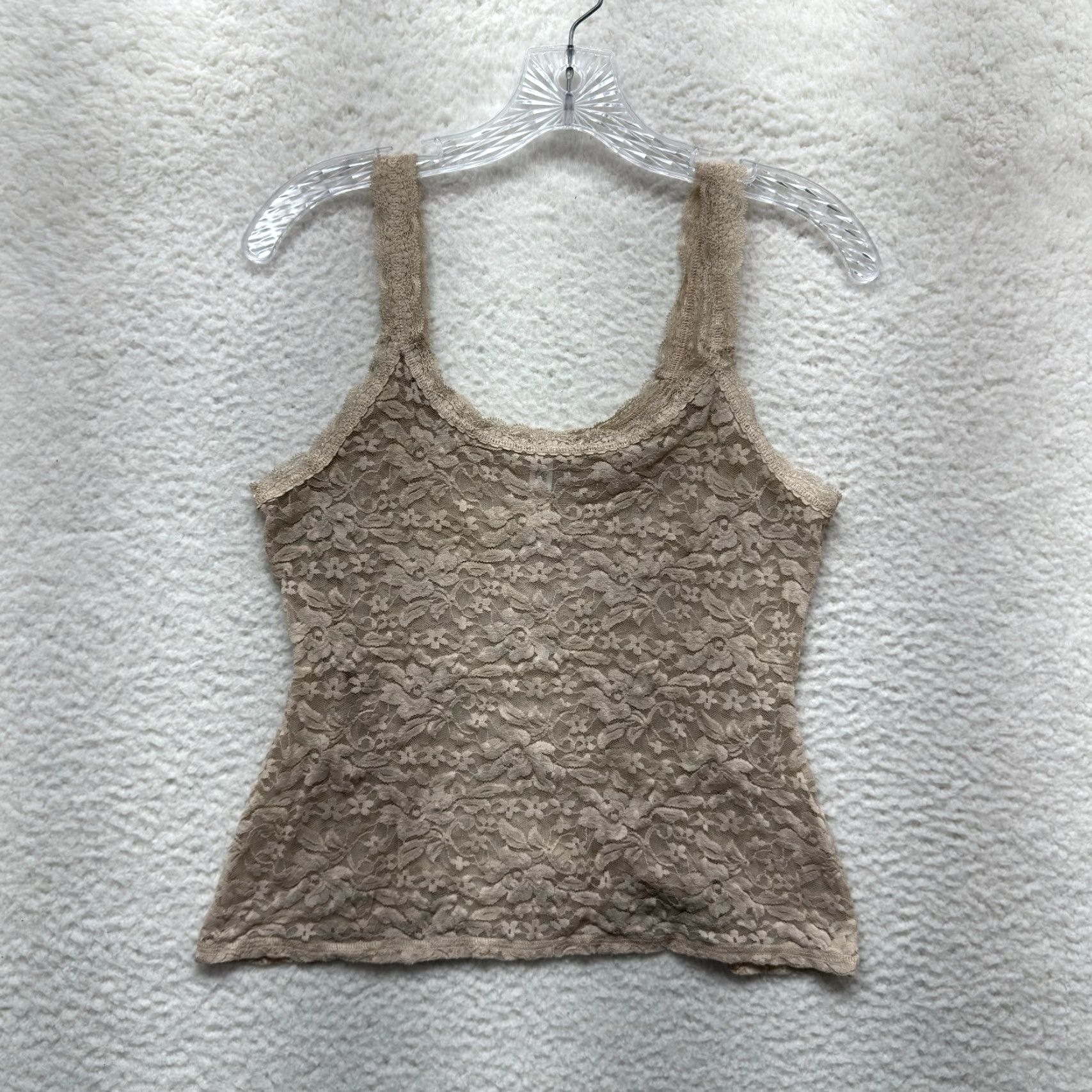 Vintage VINTAGE Gilligan & O'Malley Camisole Tank Top M Beige Lace Boho Fairy Grunge Womens Size M / US 6-8 / IT 42-44 - 2 Thumbnail