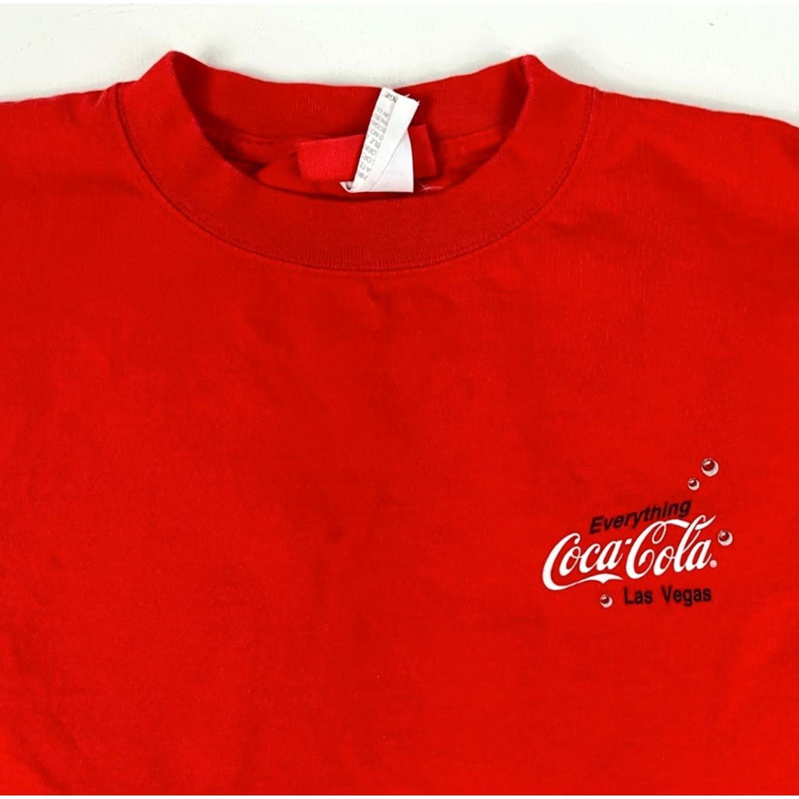 Vintage VINTAGE Coca-Cola Las Vegas T-Shirt Unisex Adults Size L Red Double-Sided USA Logo 100% Cotton Made in USA Yellow? Size US L / EU 52-54 / 3 - 3 Thumbnail
