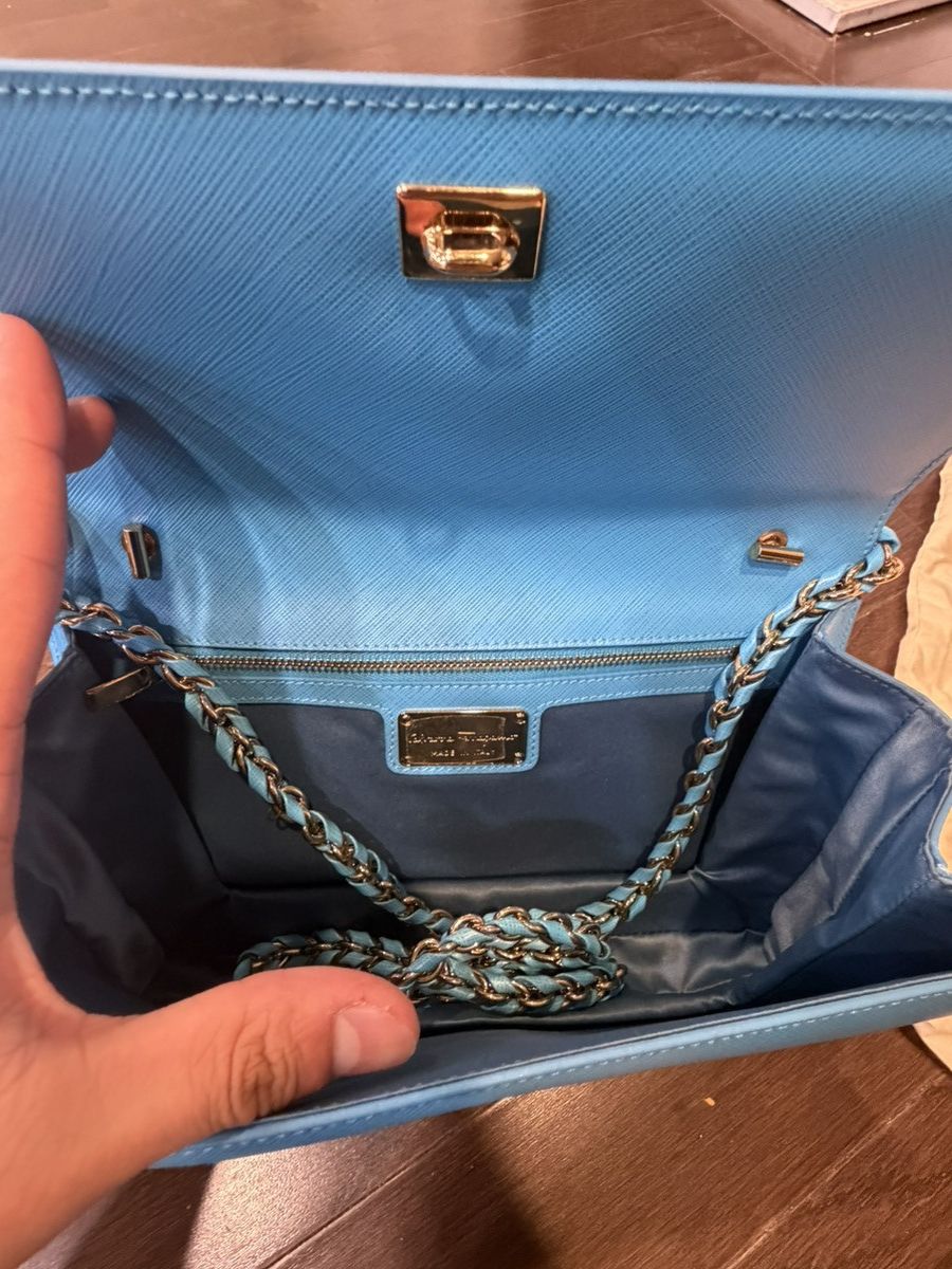 Salvatore Ferragamo NEW Salvatore Ferragamo Ginny Shoulder Bag – Cielo Blue Size ONE SIZE - 3 Thumbnail