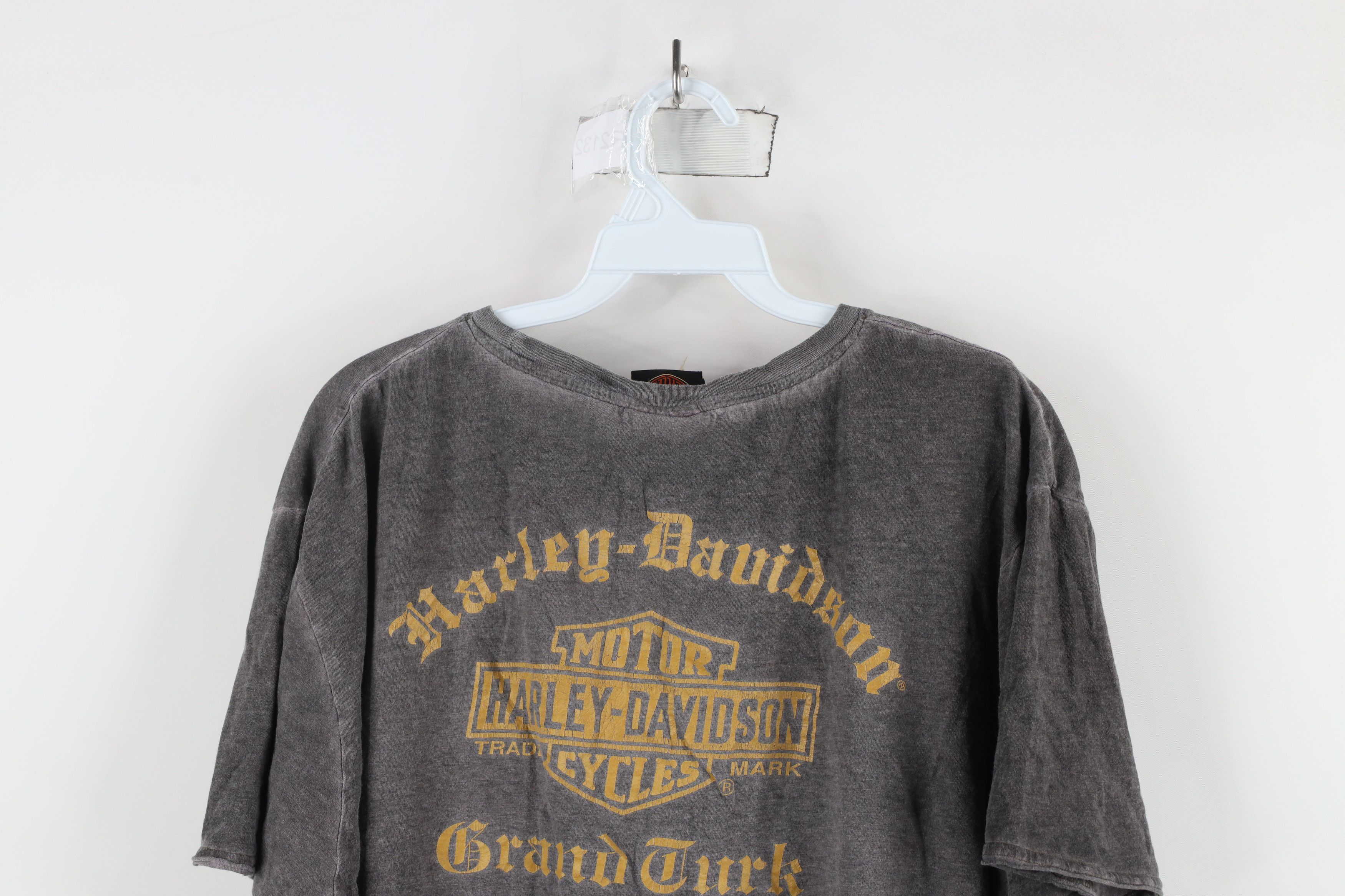 Harley Davidson × Vintage Vintage Harley Davidson Thin Skull Pirate Acid Wash T-Shirt Size US XL / EU 56 / 4 - 13 Thumbnail