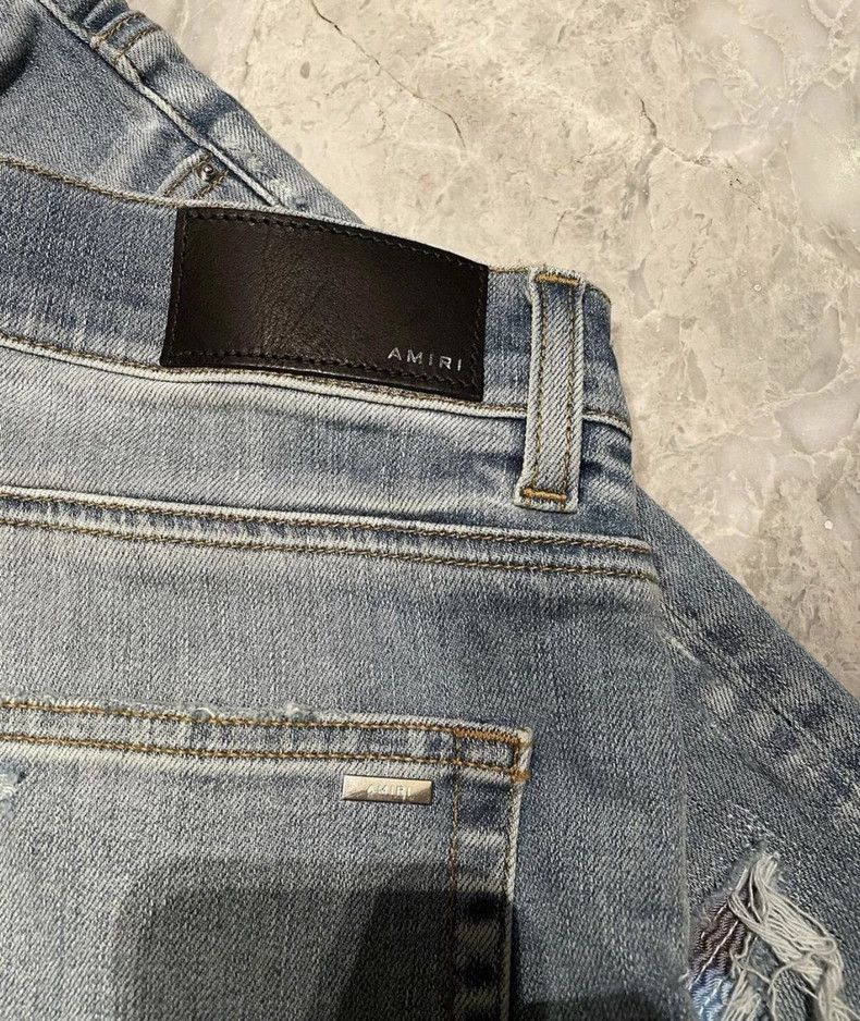 Amiri Amiri dyed patchwork distressed blue jeans Size US 36 / EU 52 - 3 Thumbnail
