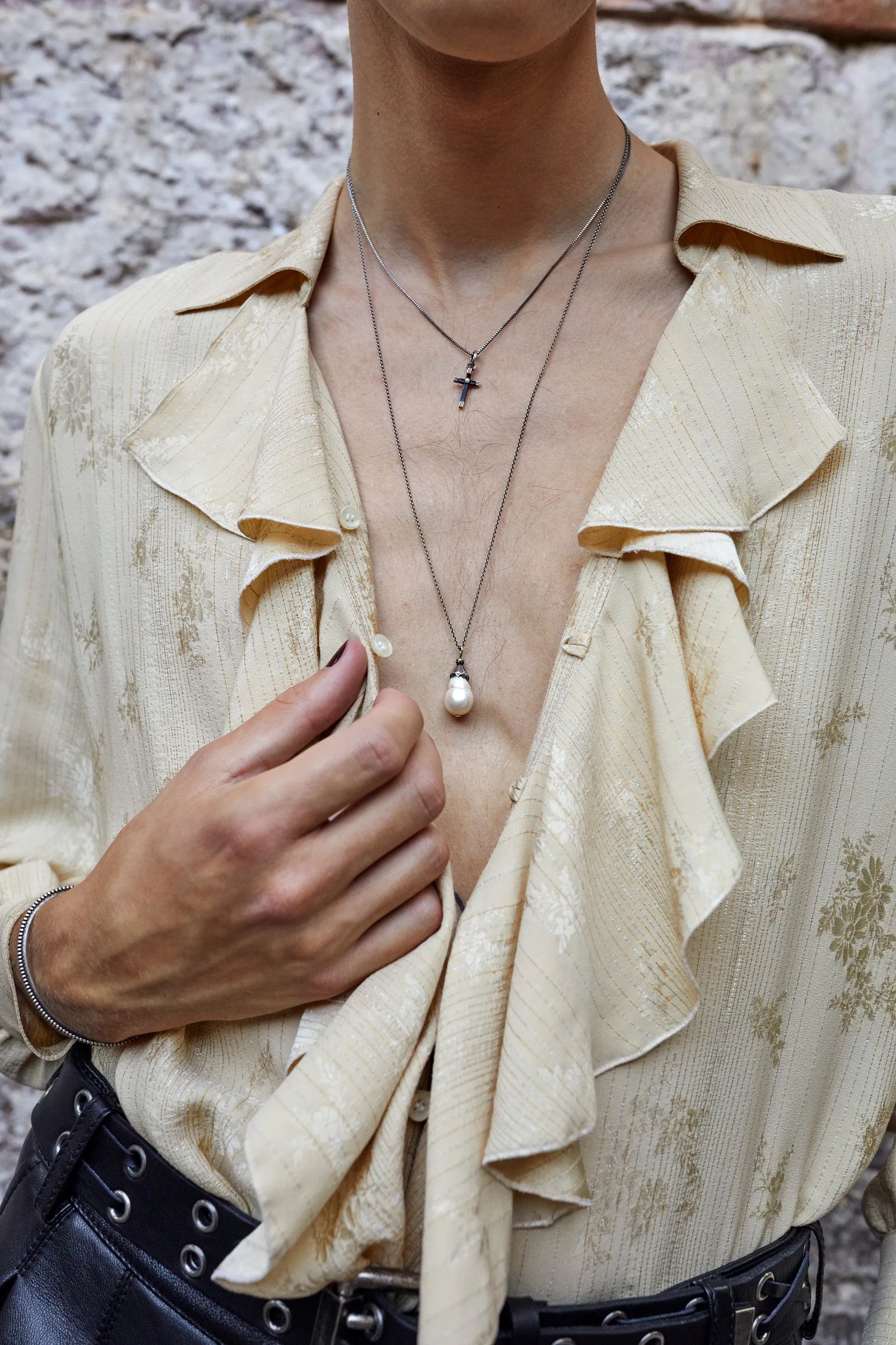 Saint Laurent Paris SS22' Saint Laurent Fitted Ruffled Silk Shirt Size US M / EU 48-50 / 2 - 1 Thumbnail