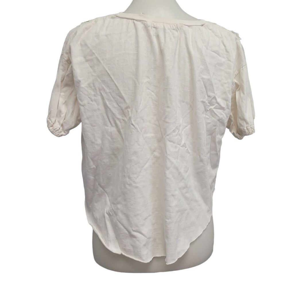 Other Vintage Bravo Womens Medium Short Sleeve V Neck Cropped Top Size M / US 6-8 / IT 42-44 - 4 Thumbnail