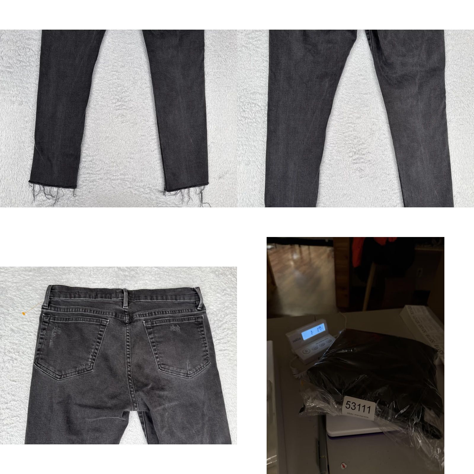 Frame FRAME L'Homme Skinny Jeans Mens 32x28 Gray Charcoal Distressed Stretch Denim USA Size US 32 / EU 48 - 10 Thumbnail