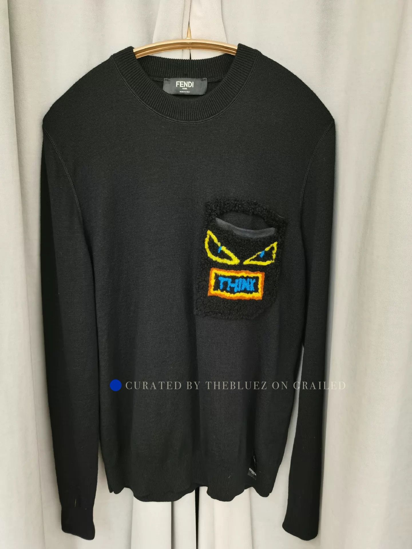 Fendi Bag Bugs Knit Sweater in Black Size US M / EU 48-50 / 2 - 1 Thumbnail