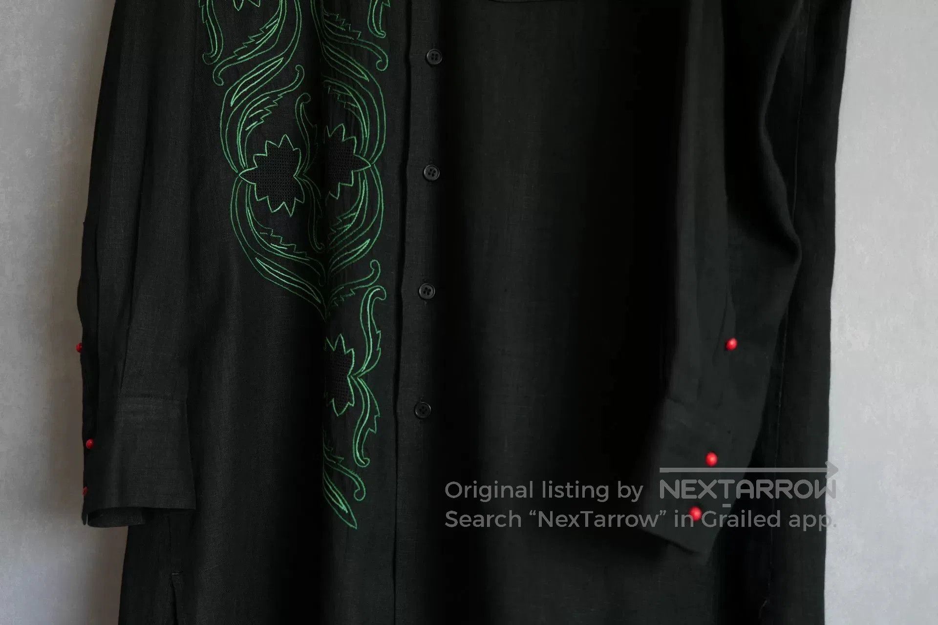Yohji Yamamoto embroidered black long sleeve shirt. Size US M / EU 48-50 / 2 - 3 Thumbnail