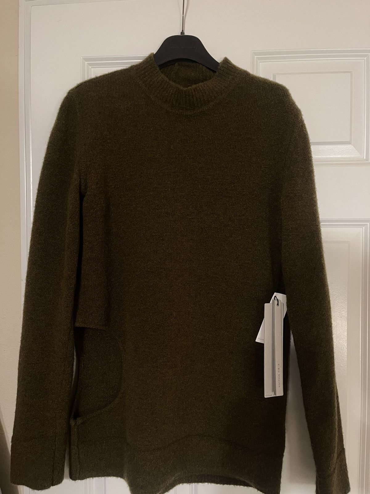 image of Rick Owens Sisyphus Fw18 Subhuman Sweater in Moss Green, Men's (Size Medium)