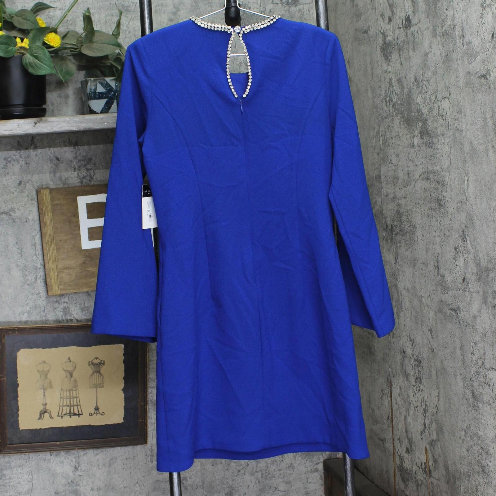Other Nwt Tahari Asl Trim Shift Dress Dam625-t4 Cobalt Blue 4 Size S / US 4 / IT 40 - 2 Thumbnail