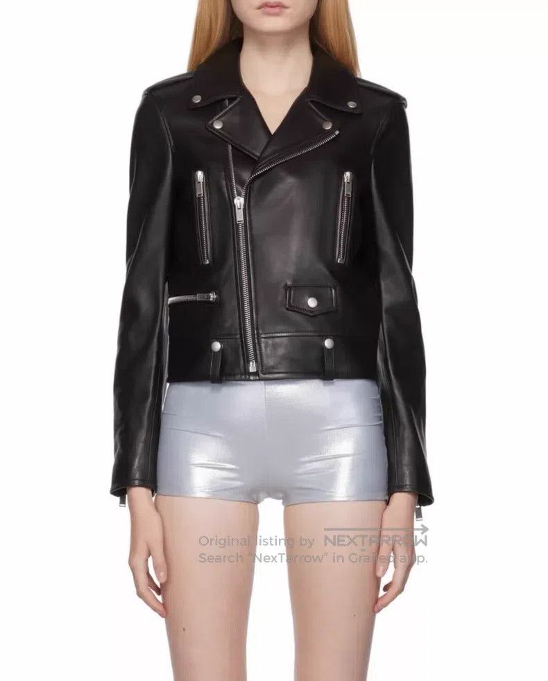 Saint Laurent Paris Saint Laurent Paris Biker Zipper Leather Jacket, size: F38 Size XS / US 0-2 / IT 36-38 - 8 Thumbnail