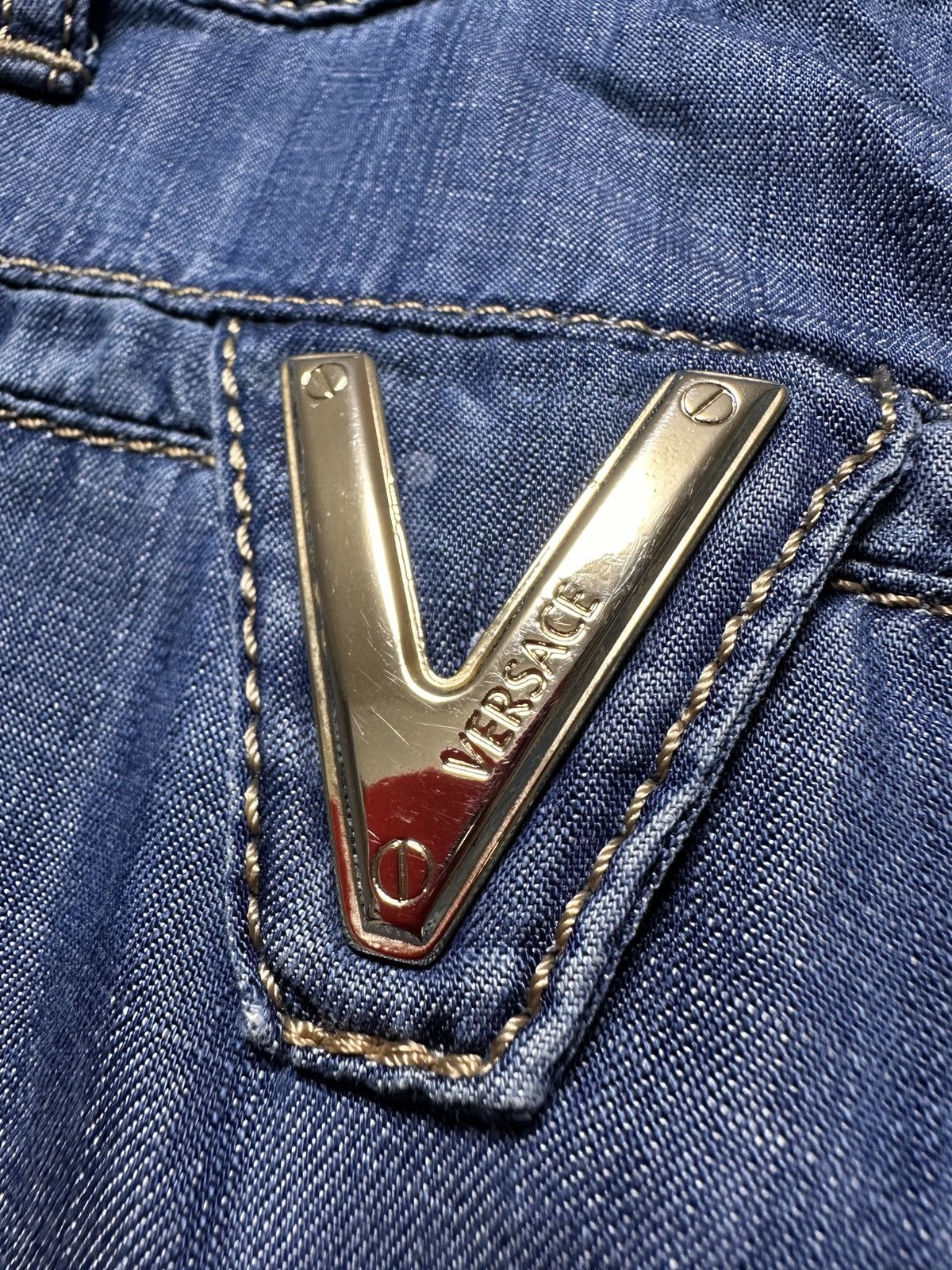 Versace Versace jeans women luxury RARE vintage metal logo Size 26" / US 2 / IT 38 - 9 Thumbnail