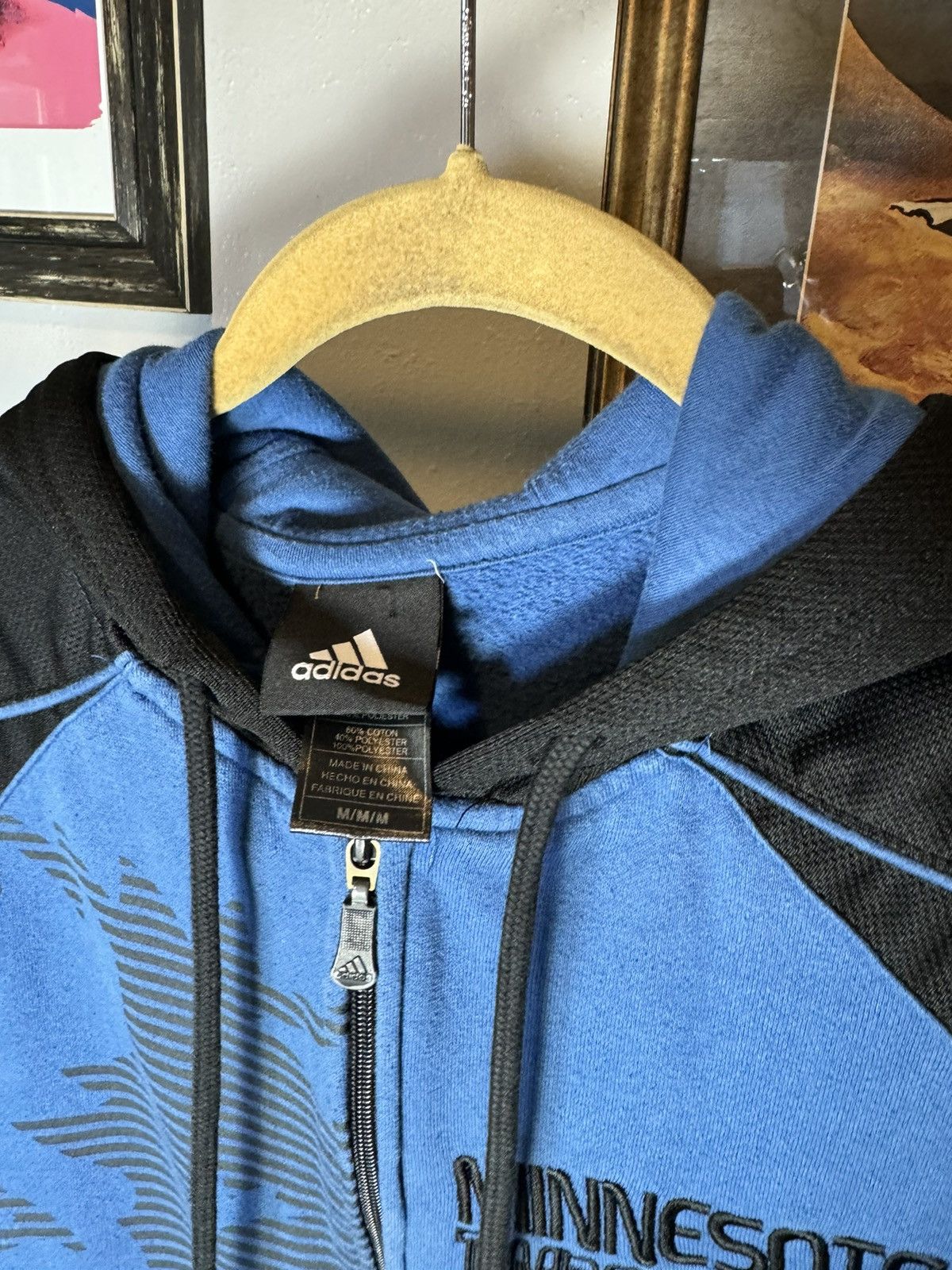 Adidas × Vintage Vintage Minnesota Timberwolves Adidas Hoodie Size US M / EU 48-50 / 2 - 4 Thumbnail