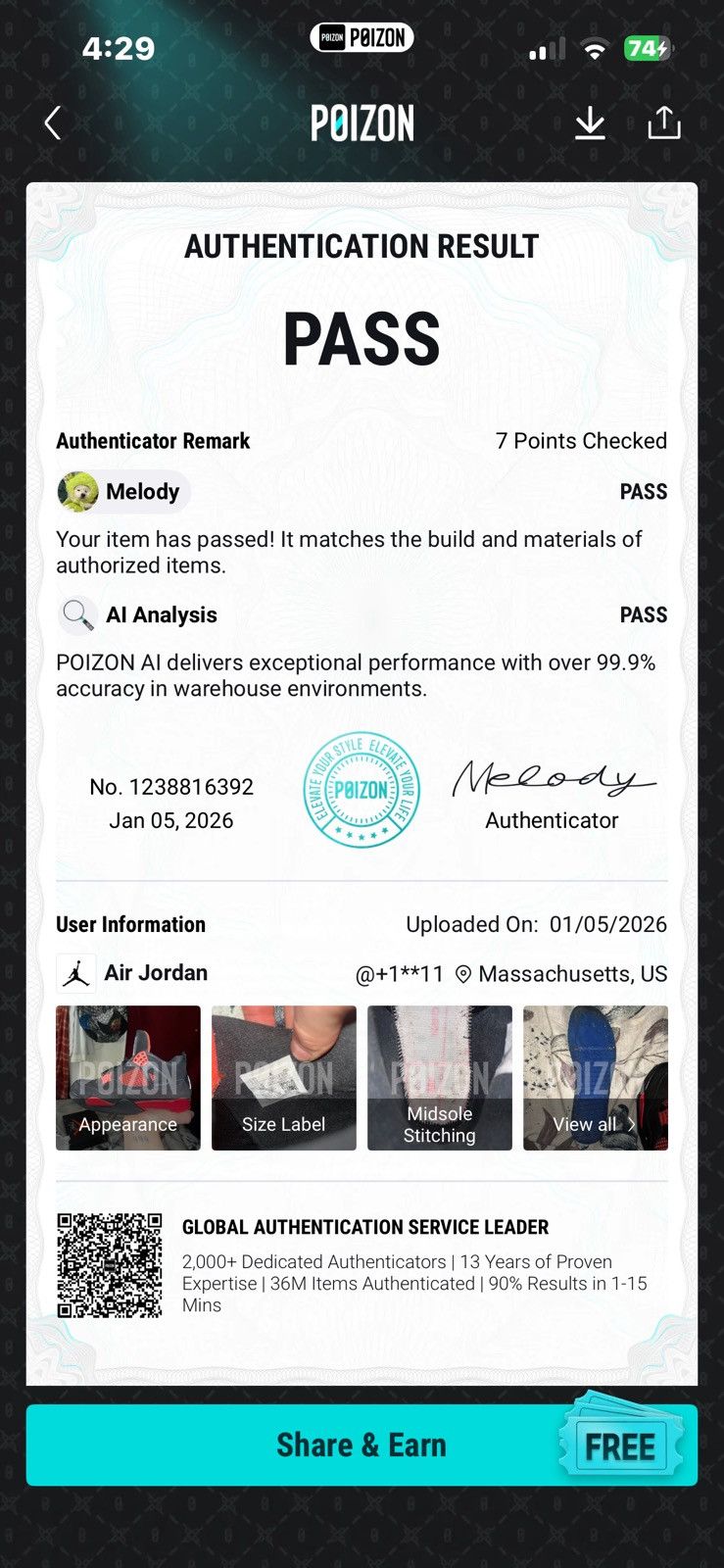 Jordan Brand Black red Thunder 4s. Size US 10 / EU 43 - 10 Thumbnail