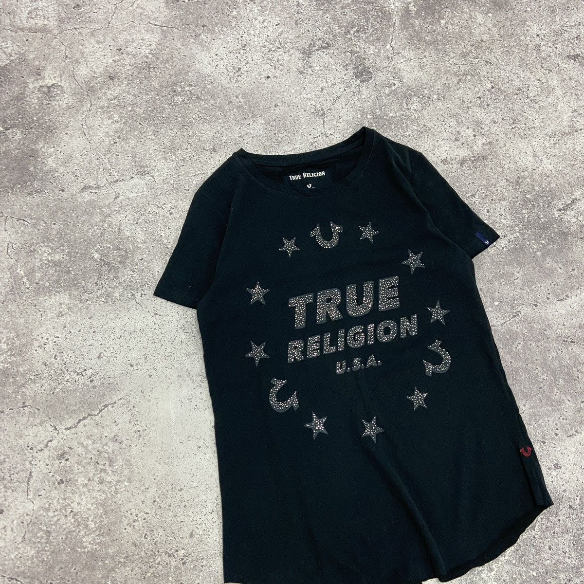 True Religion Vintage 00s True Religion USA Glitter tee y2k black L hype Size S / US 4 / IT 40 - 3 Thumbnail