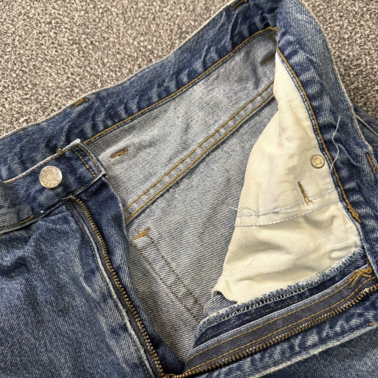 🔥🇺🇸 90s Blue Way Aging Wash Denim Made in Usa W36