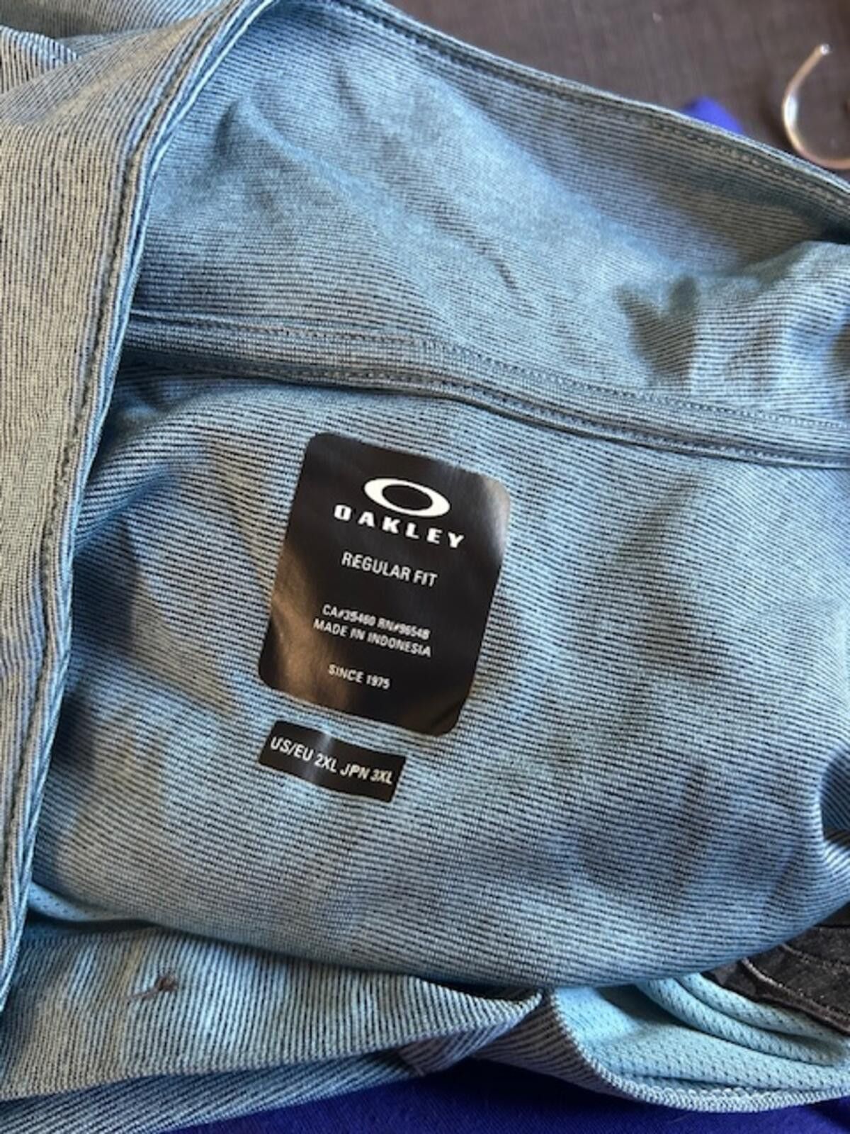 Oakley Oakley Men's Blue Polo Shirt with Logo Embroidery Size US XL / EU 56 / 4 - 4 Thumbnail