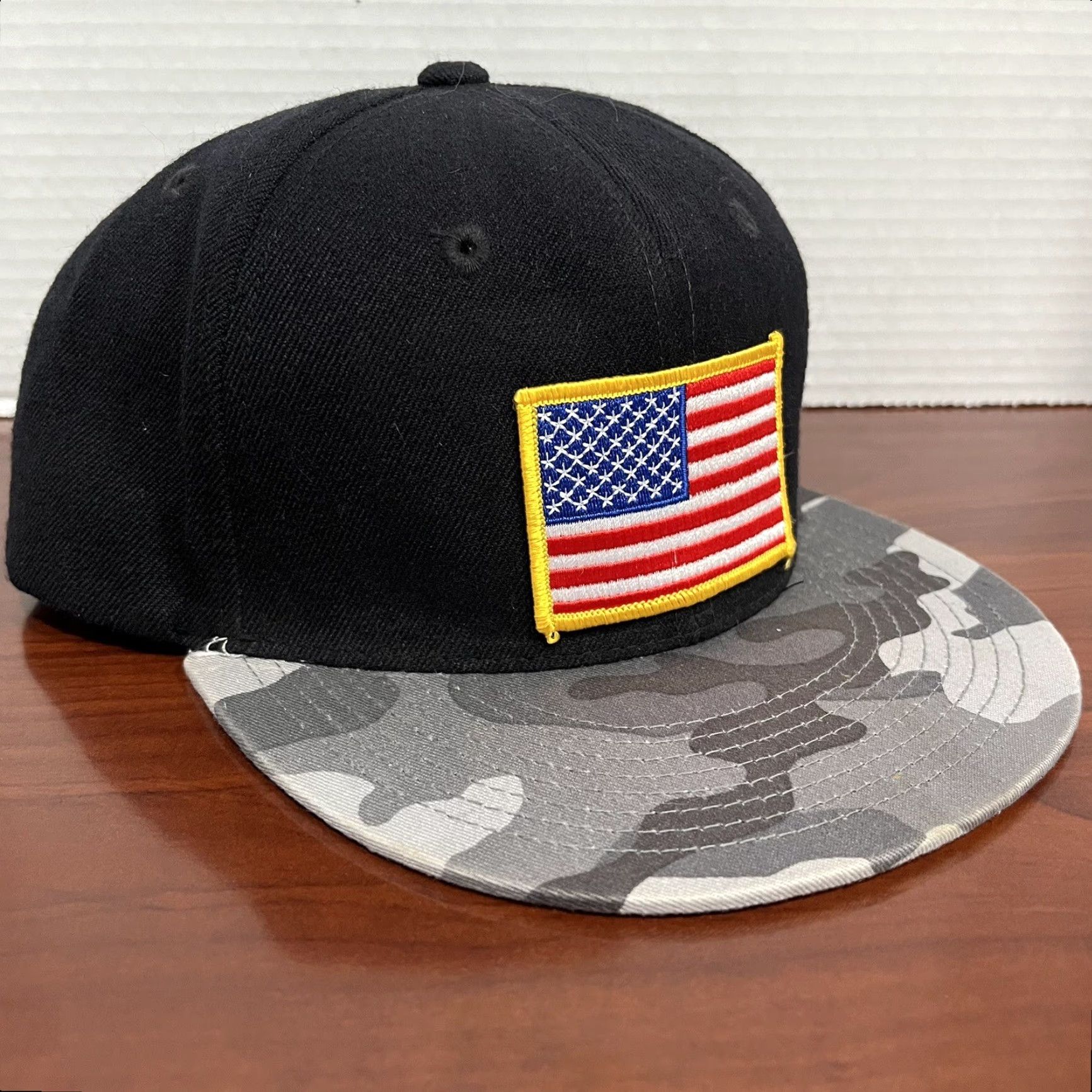 Vintage Decky American Flag Hat Cap Adjustable Snap Back Winter Camouflage Camo Trucker One Size Men Black Size ONE SIZE - 2 Thumbnail