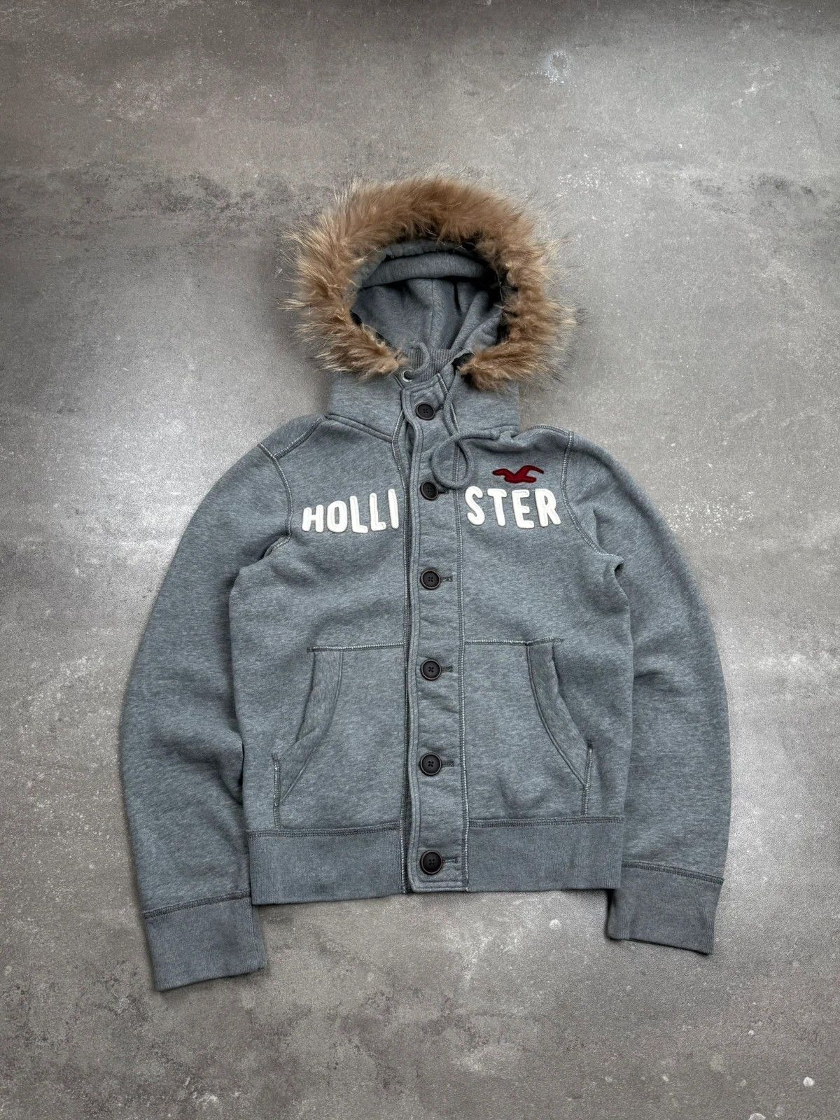 Hollister hoodie sweats fake fur street wear y2k 2000s