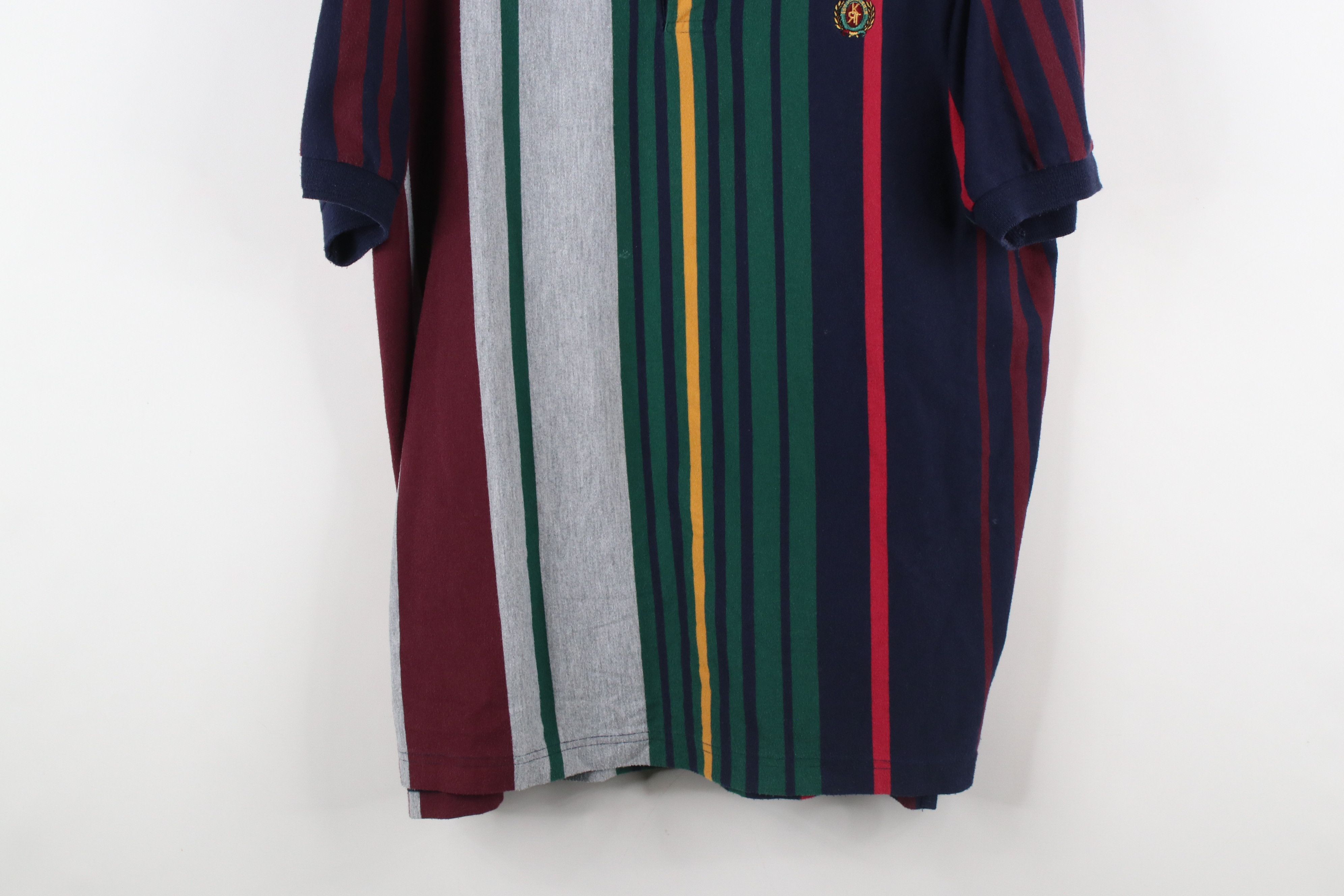 Vintage Vintage 90s Streetwear Rainbow Striped Knit Golf Polo Shirt Size US L / EU 52-54 / 3 - 3 Thumbnail