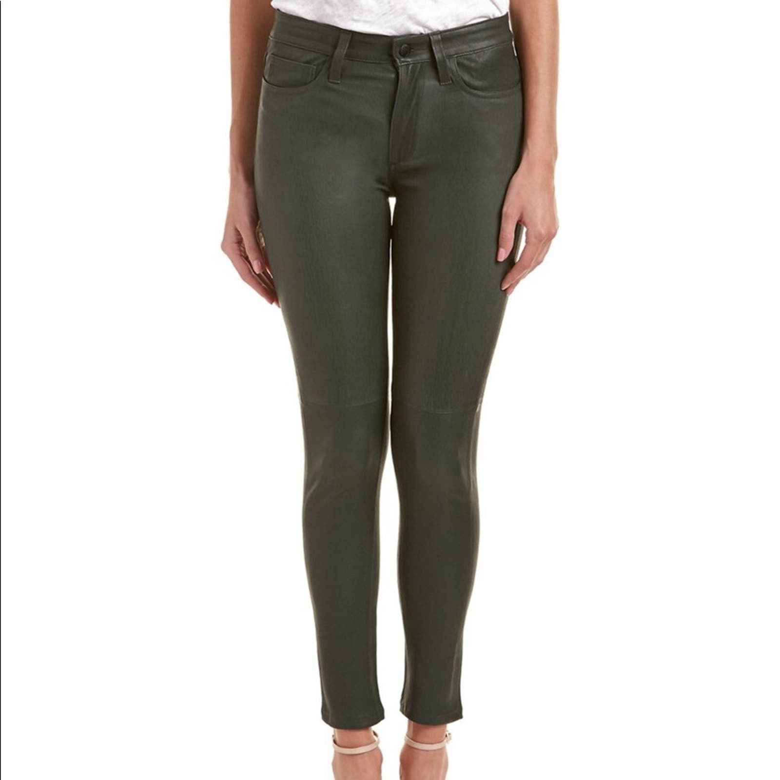 Leather JOE'S The Charlie Burnt Jade Skinny