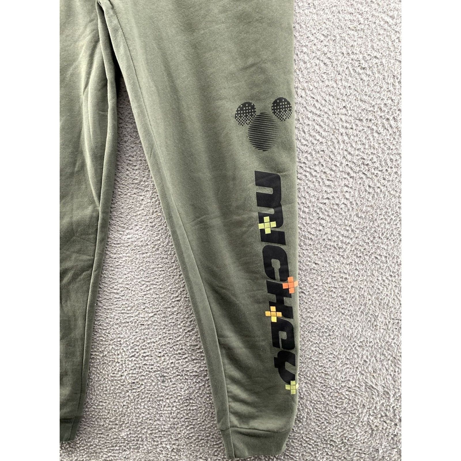 Disney Disney Mickey Mouse Drawstring Men’s Retro Logo Sweatpants Jogger Size M Green Walt Disney World Logo Retro Men’s Pants Size US 31 - 2 Thumbnail