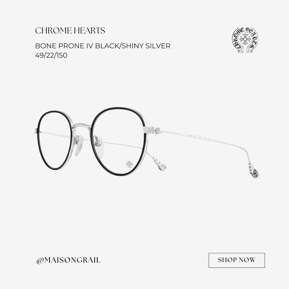 CHROME HEARTS BONE PRONE IV EYEGLASSE 