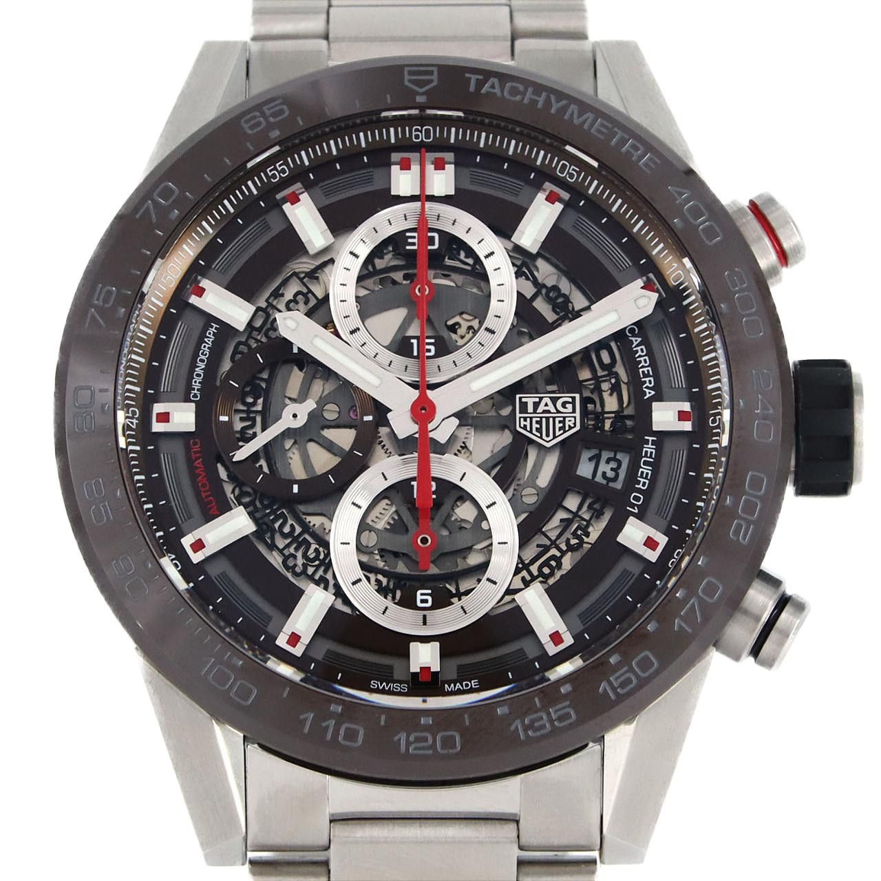 TAG Heuer TAG Heuer Carrera Calibre Heuer 01 Stainless Steel Chronograph Metal Automatic CAR201U.BA0766 DUTY FREE for USA